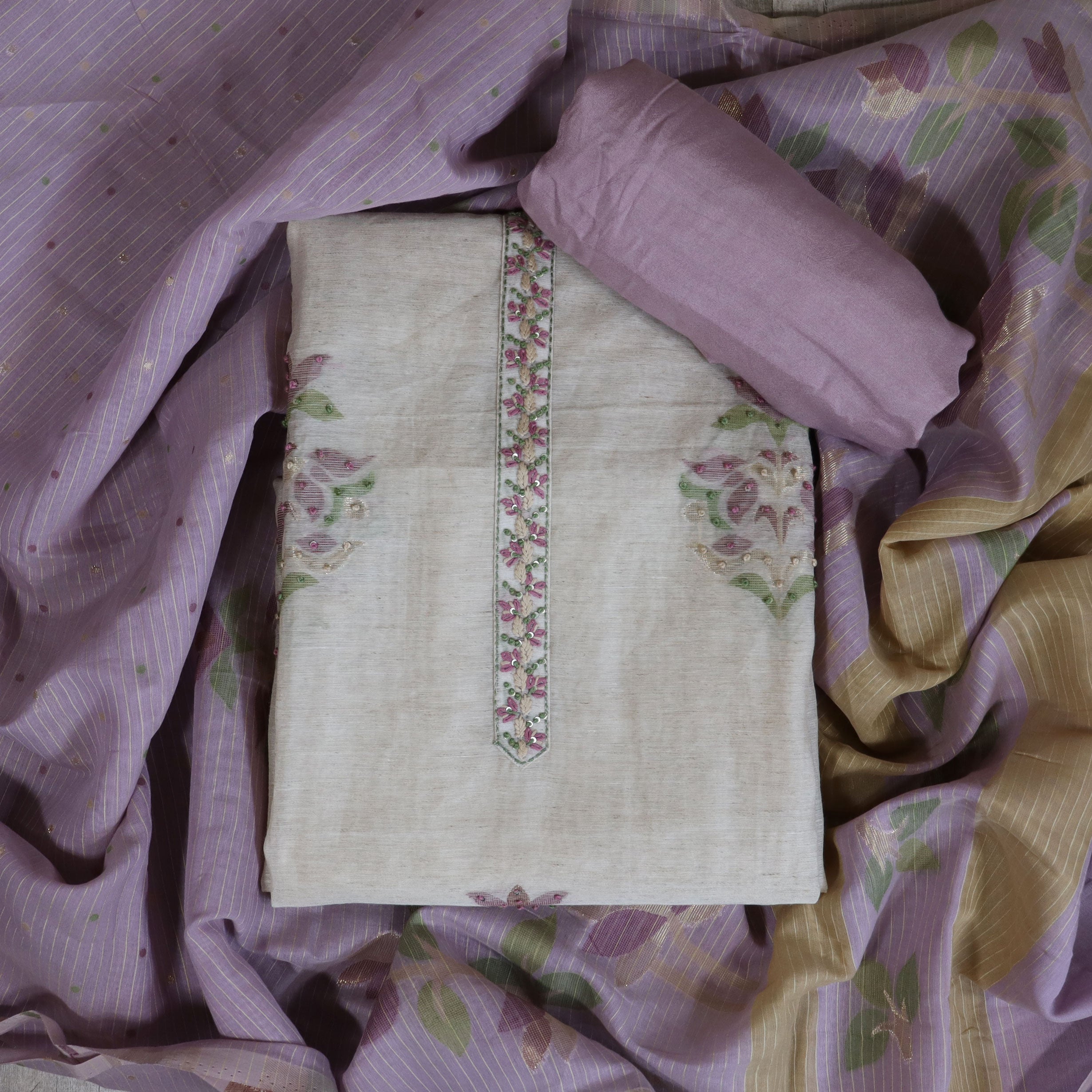 Load image into Gallery viewer, chanderi silk unstitched suit-4144