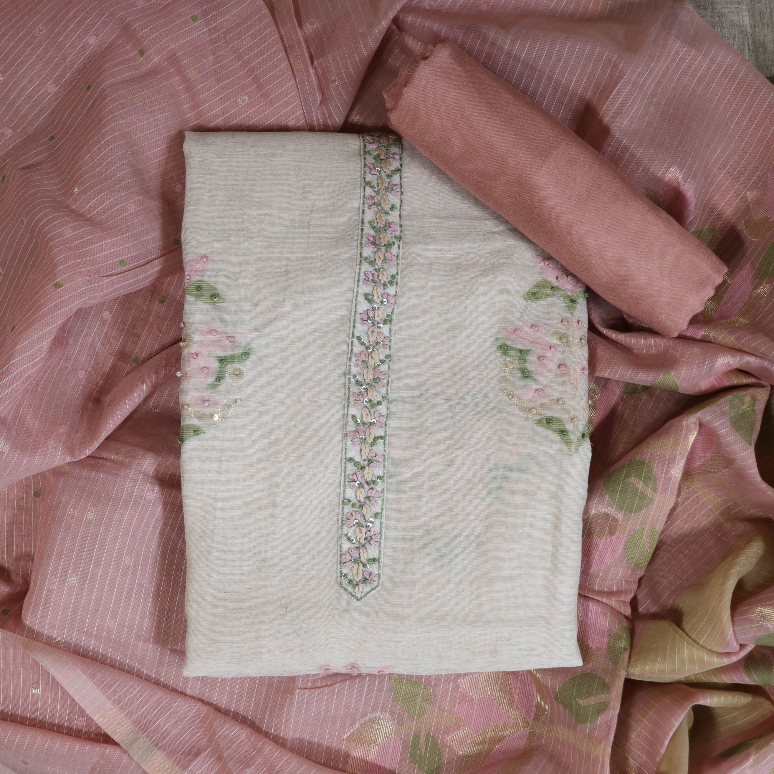 Load image into Gallery viewer, chanderi silk unstitched suit-4144