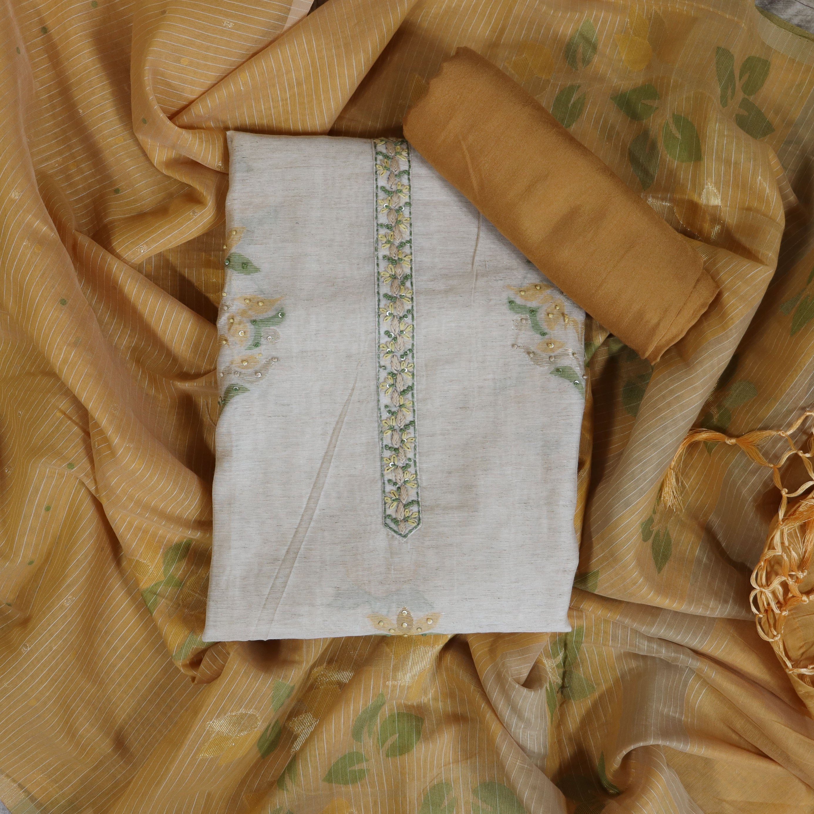 Load image into Gallery viewer, chanderi silk unstitched suit-4144