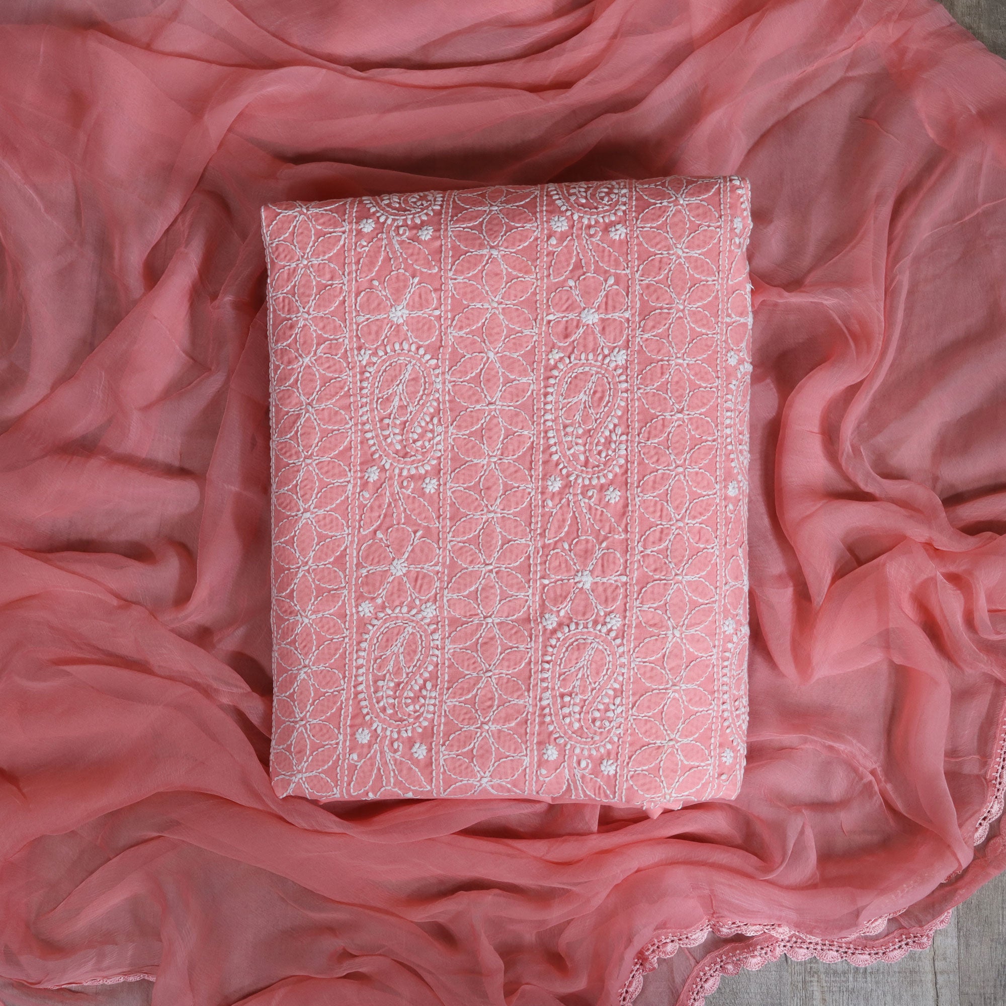 Load image into Gallery viewer, Chikankari unstitched suit-2719