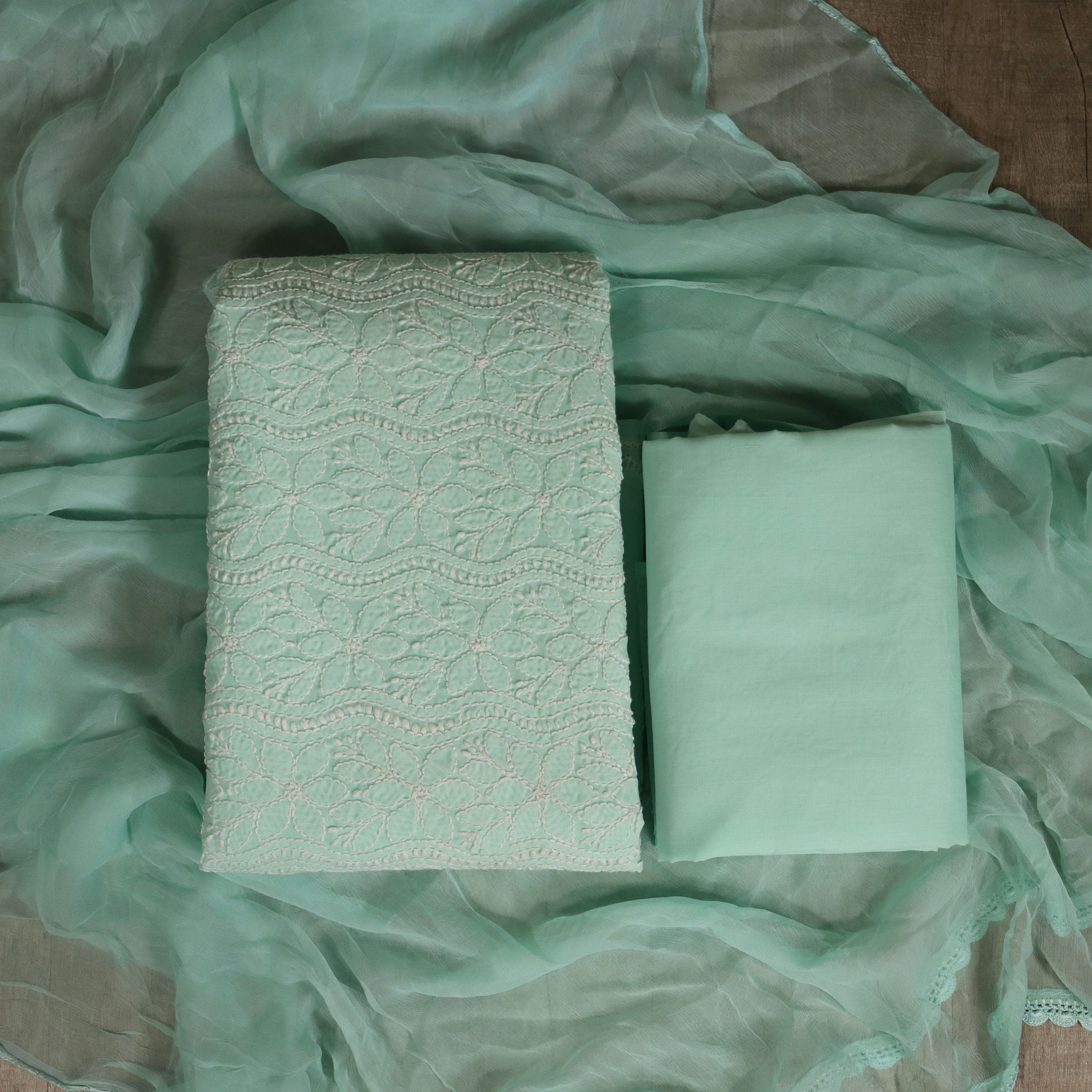 Load image into Gallery viewer, Chikankari unstitched suit-2719