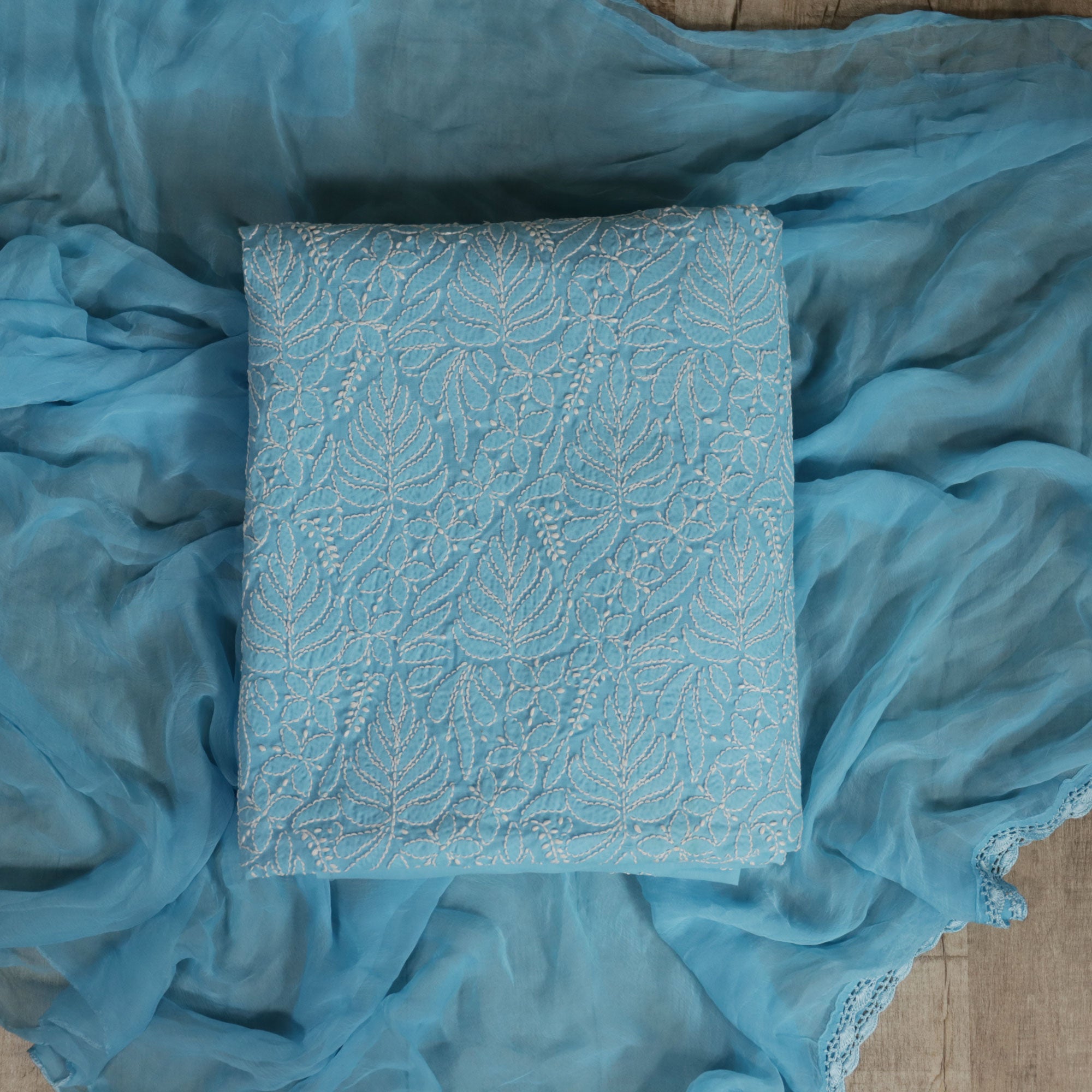 Load image into Gallery viewer, Chikankari unstitched suit-2719