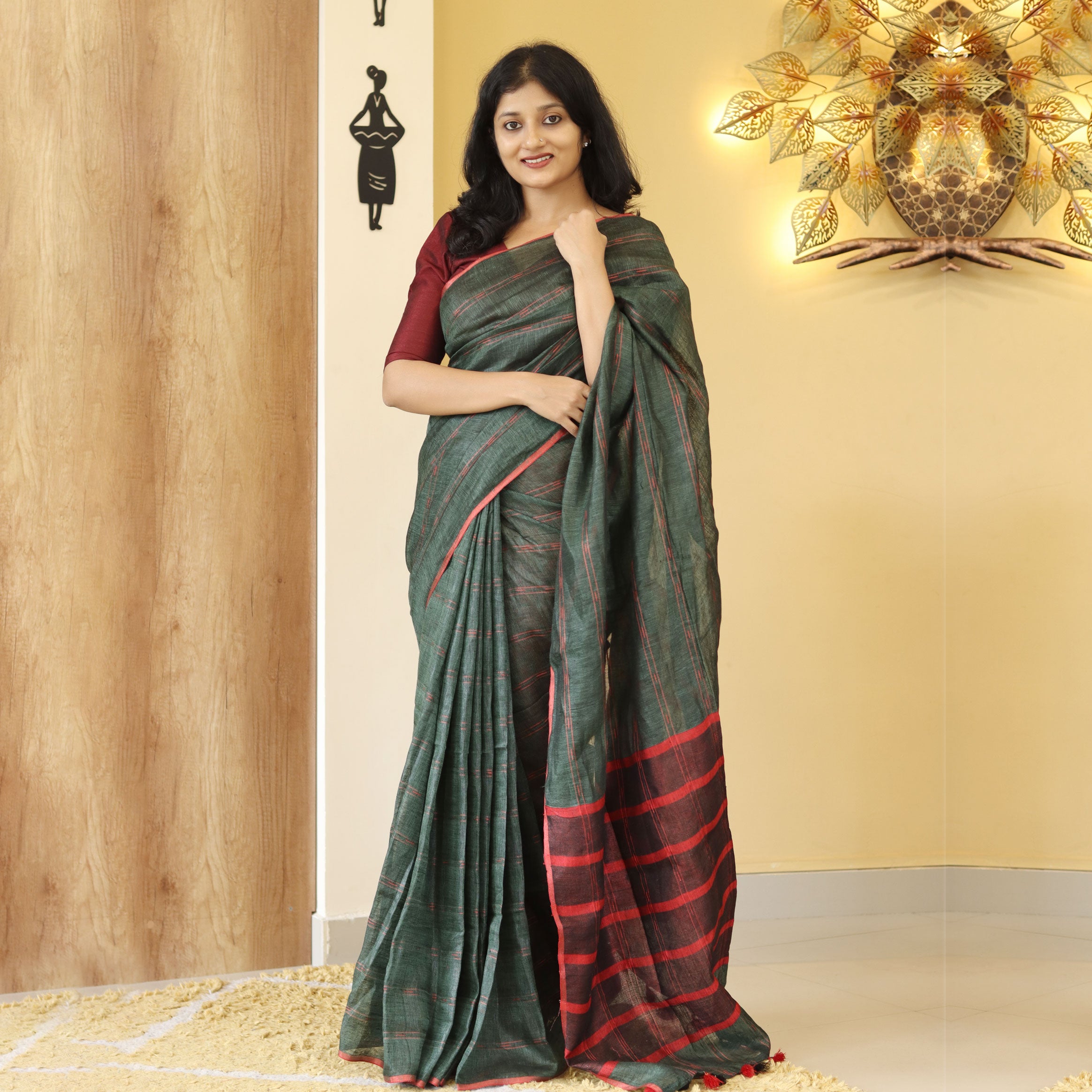Load image into Gallery viewer, Pure Linen Saree (PRE-ORDER)