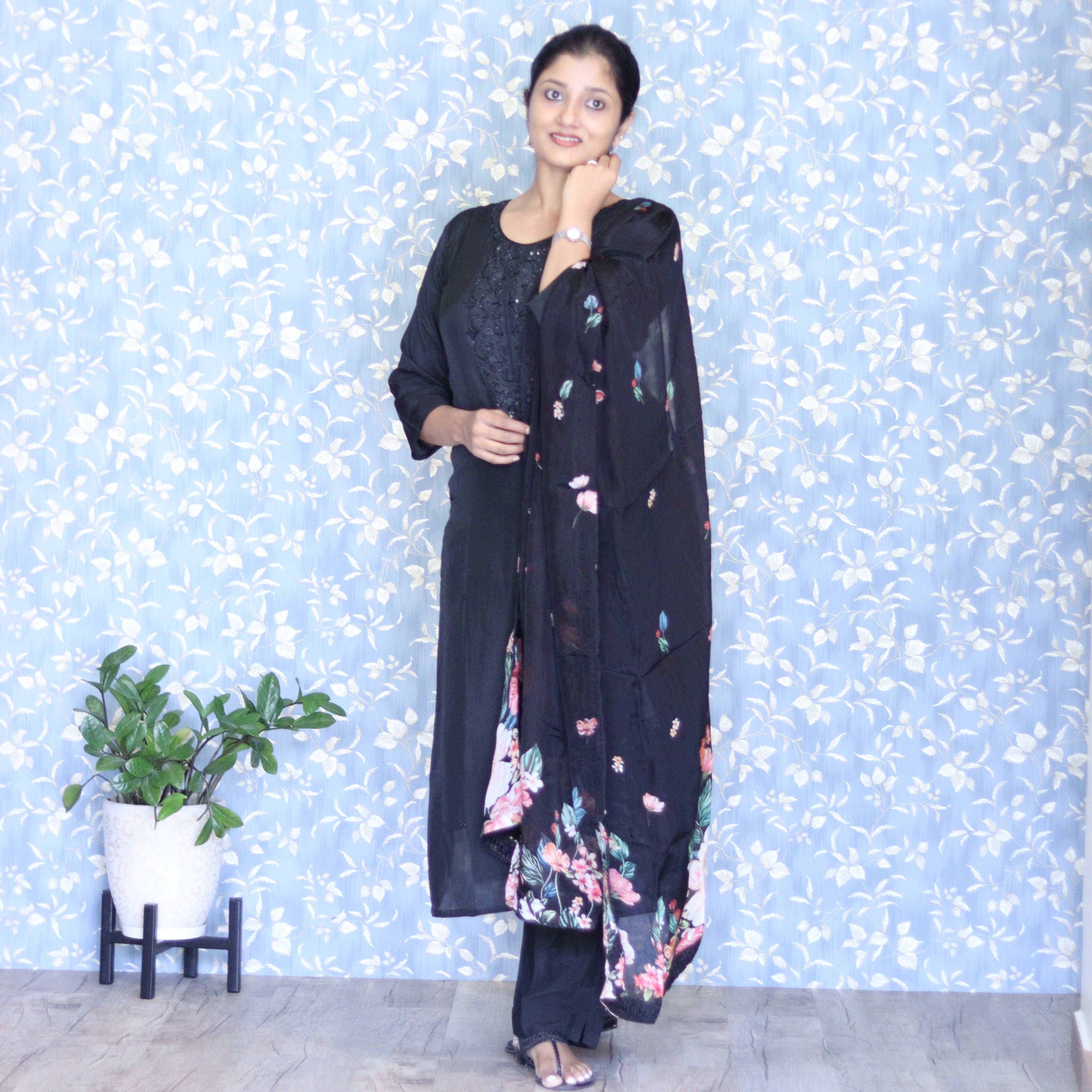 Load image into Gallery viewer, Pure Muslin Silk Kurti Set- 3395