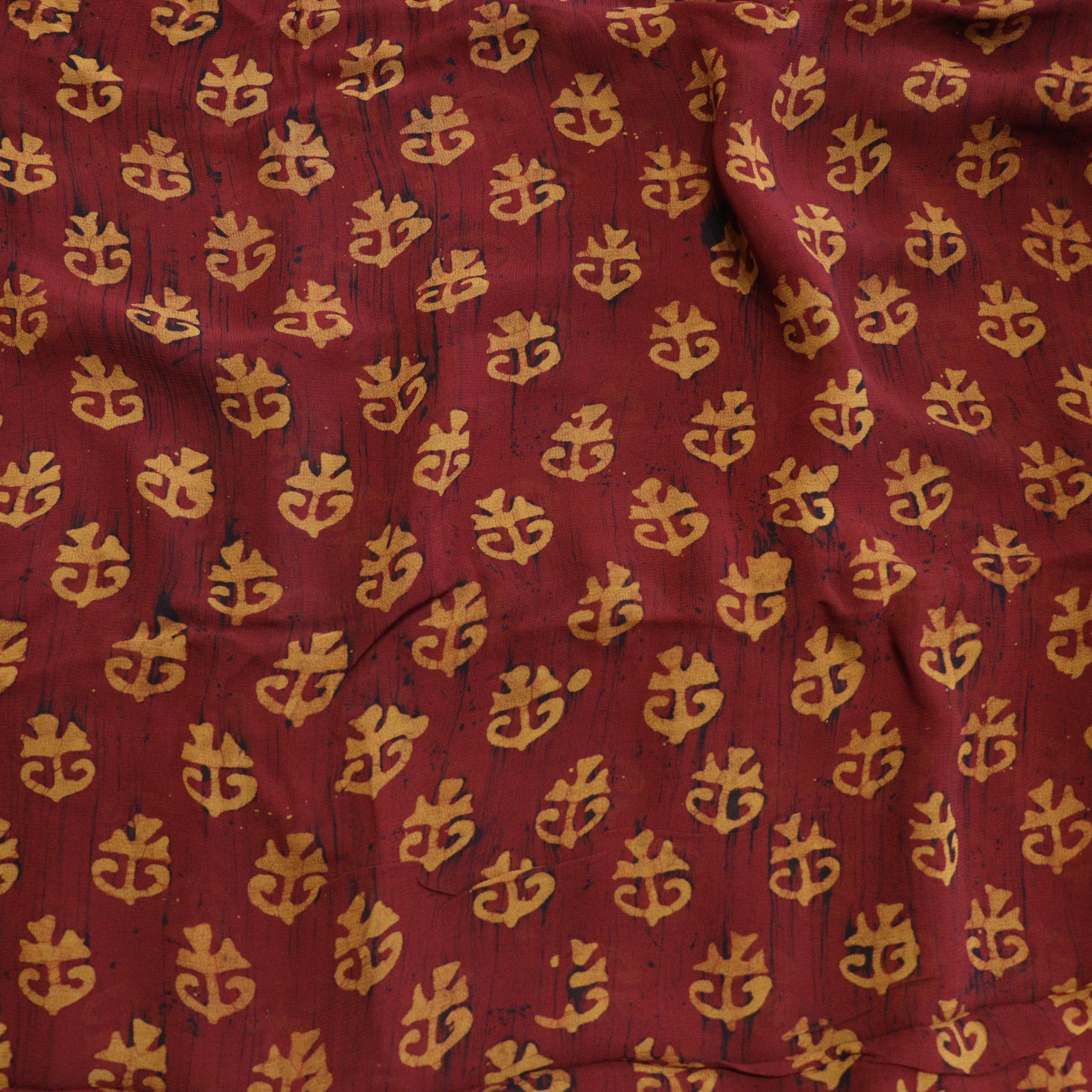Load image into Gallery viewer, Batik Printed Pure Georgette Fabric - 3335