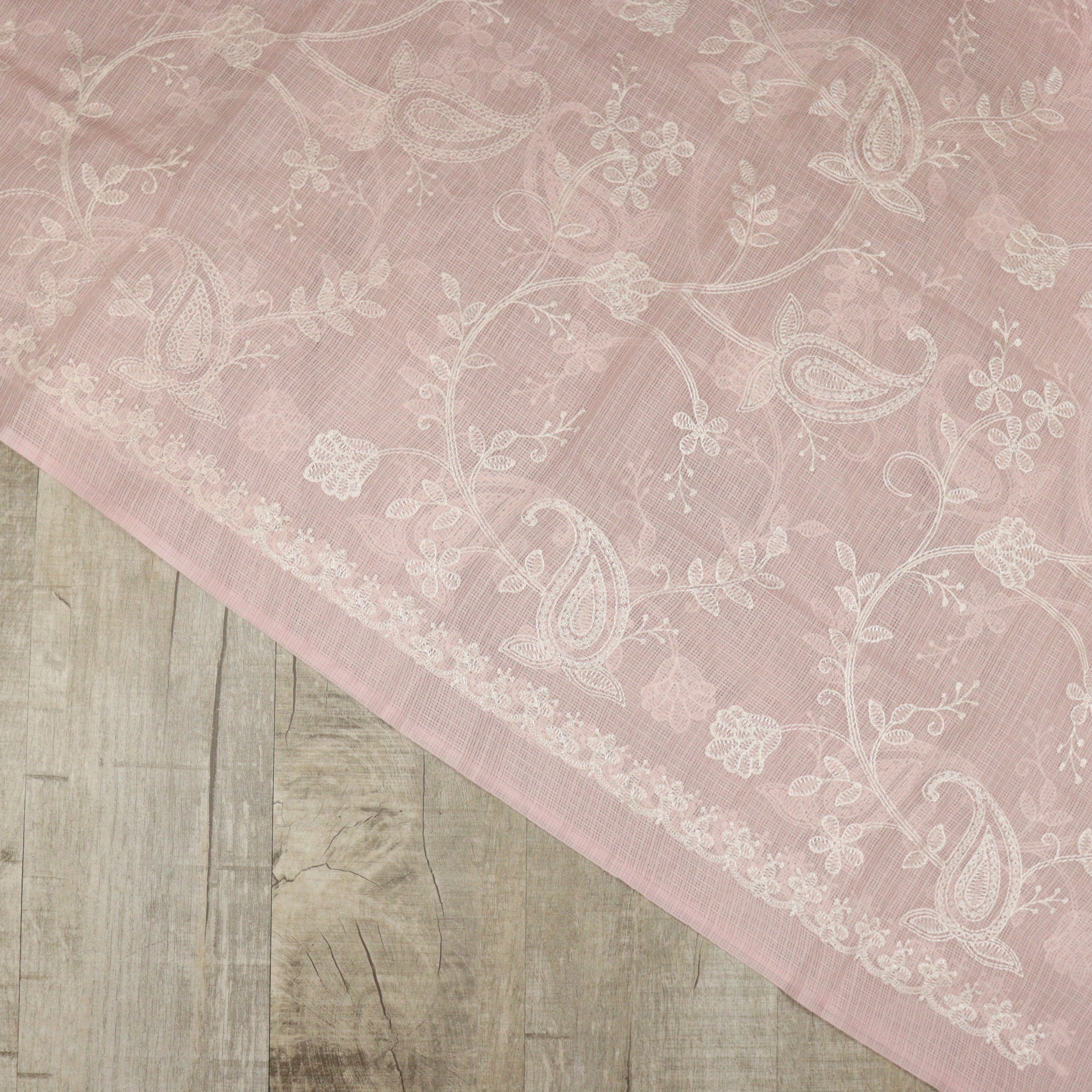 Load image into Gallery viewer, Pastel Pink Muslin Silk Suit-3445