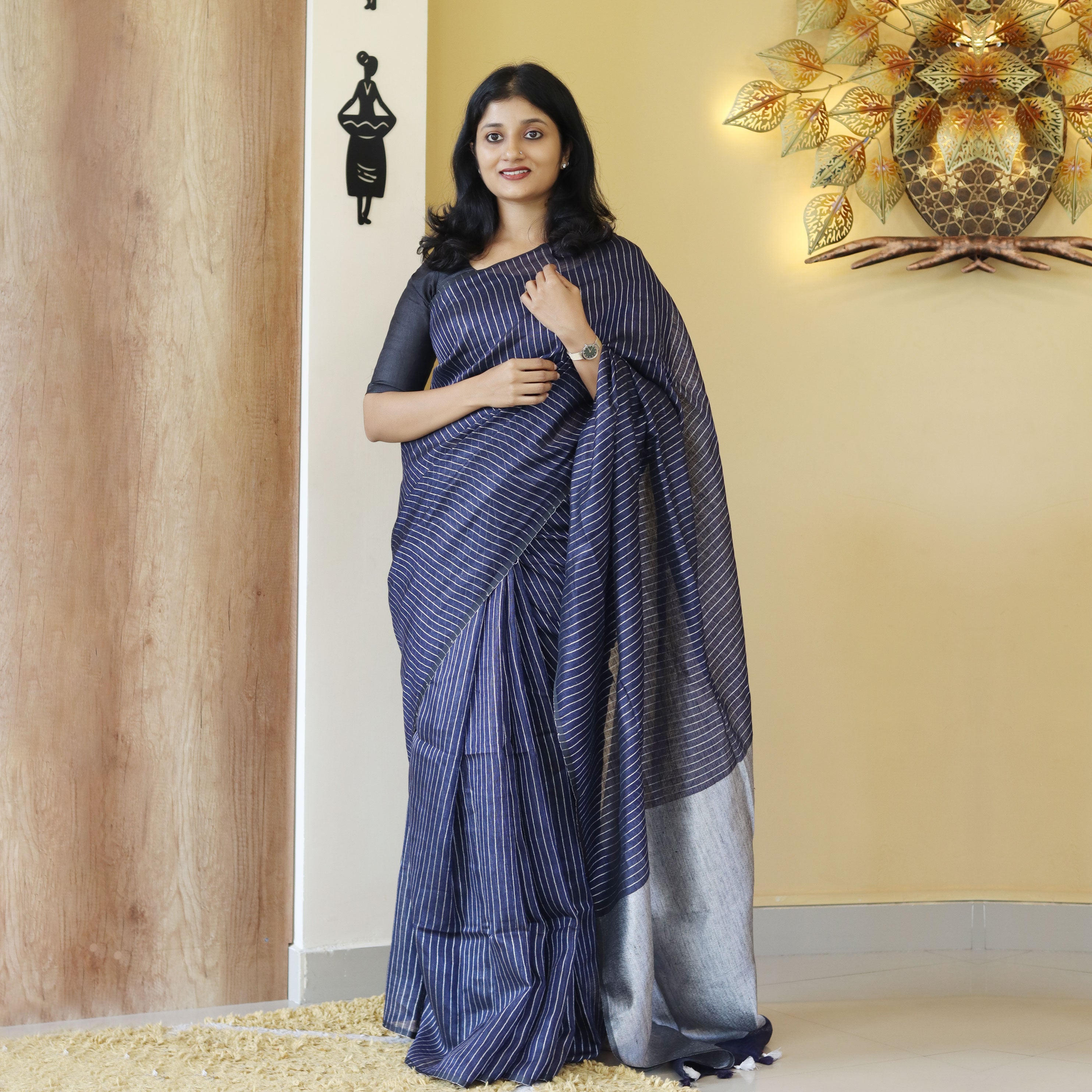 Load image into Gallery viewer, Pure Linen Saree (PRE-ORDER)