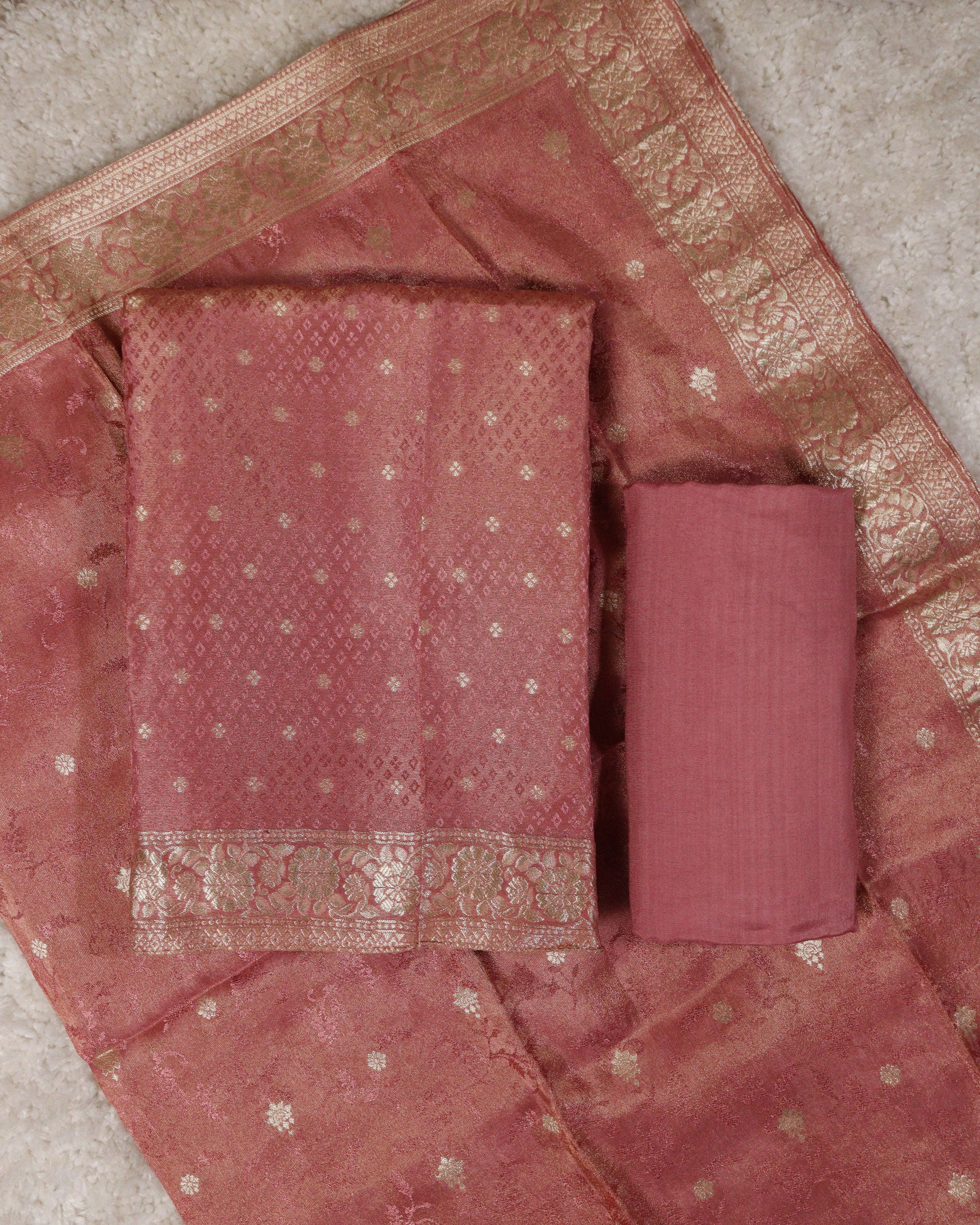 Load image into Gallery viewer, Banarasi Tissue Unstitched Suit-1199