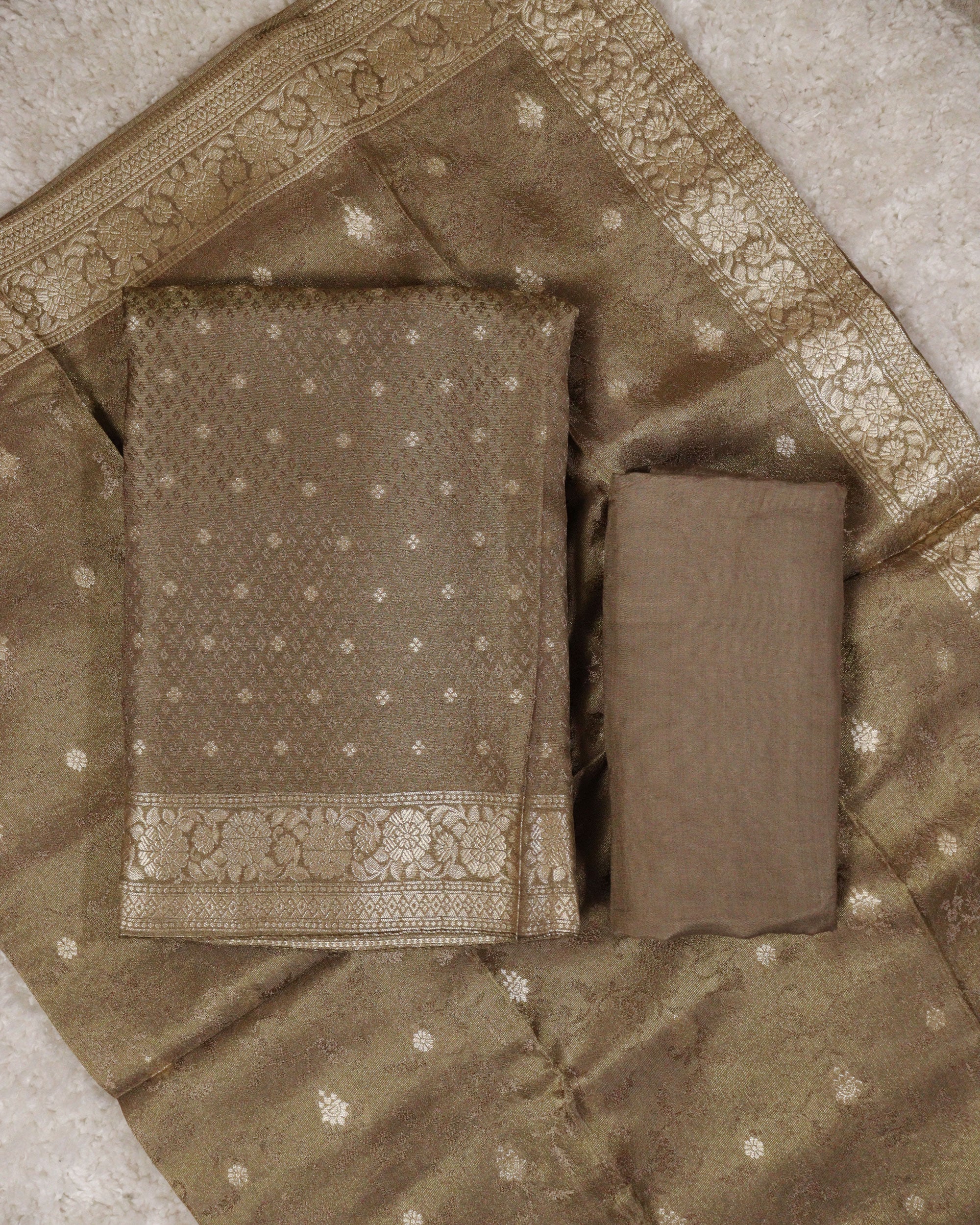 Load image into Gallery viewer, Banarasi Tissue Unstitched Suit-1199