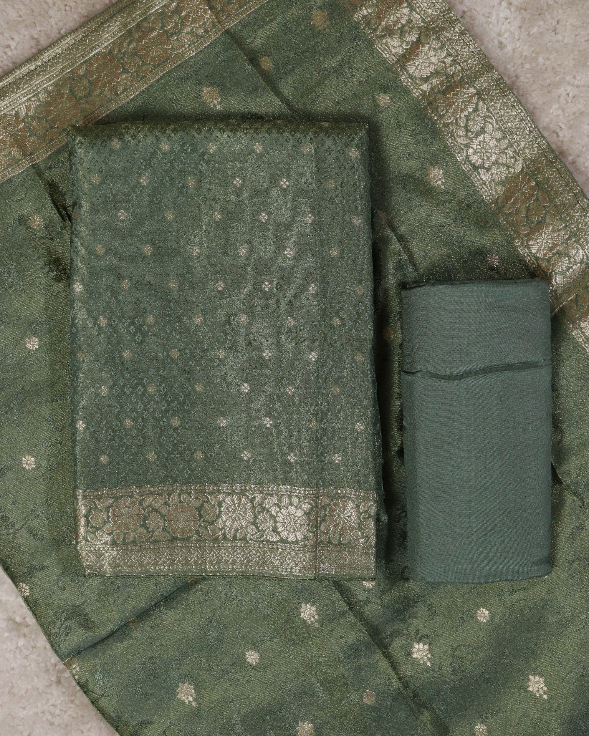 Load image into Gallery viewer, Banarasi Tissue Unstitched Suit-1199