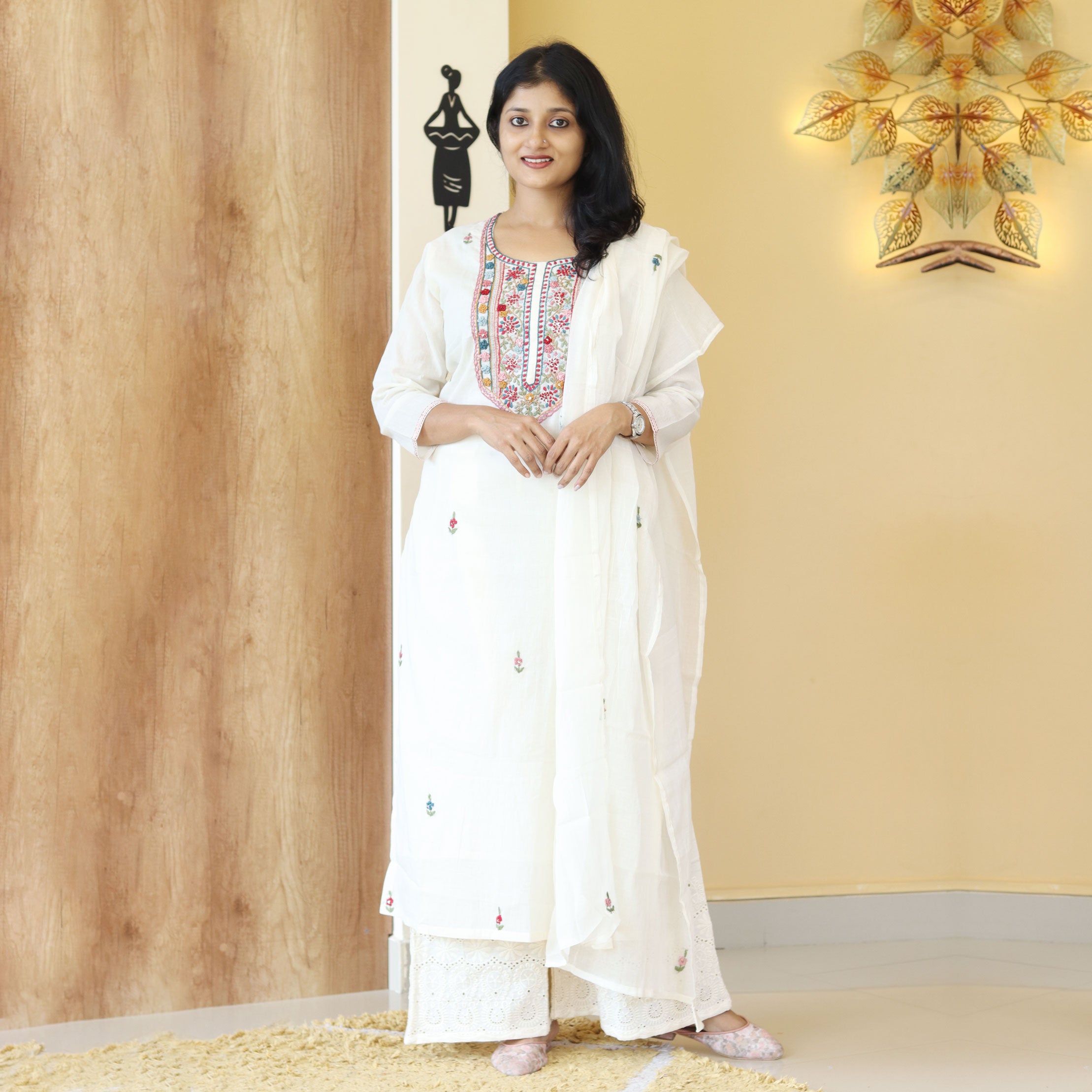 Load image into Gallery viewer, Mul Mul Cotton Kurti Set-4253