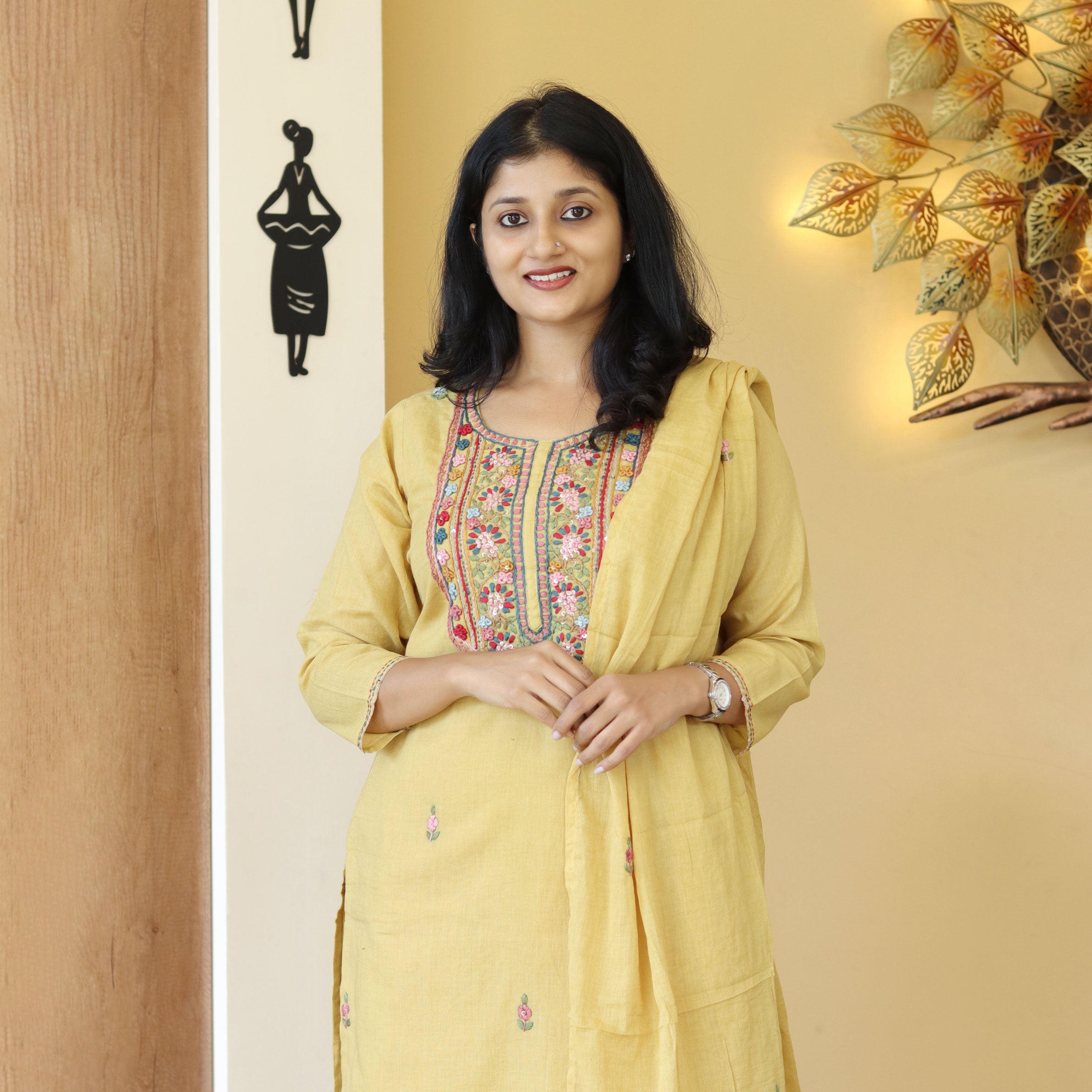 Load image into Gallery viewer, Mul Mul Cotton Kurti Set-4253