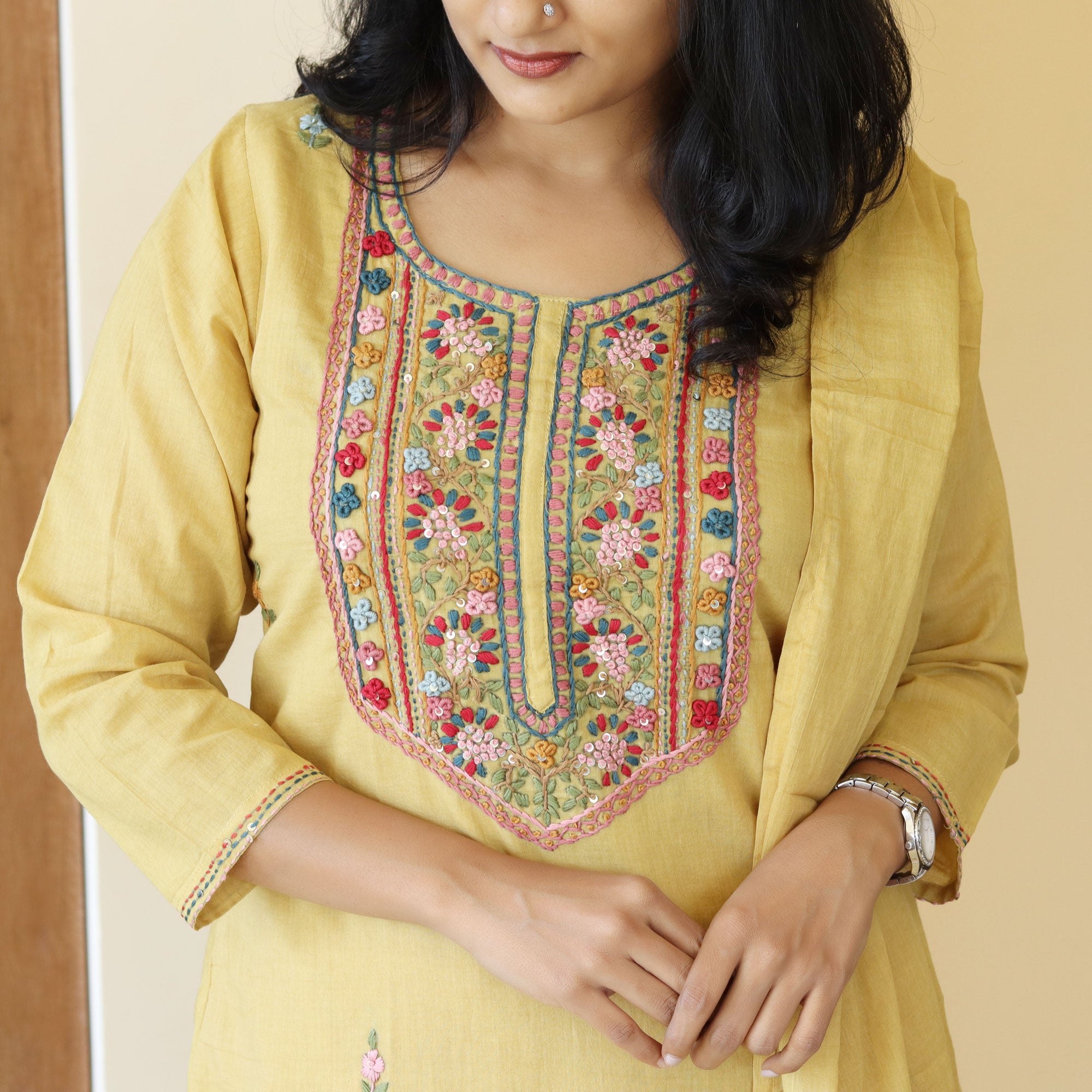 Load image into Gallery viewer, Mul Mul Cotton Kurti Set-4253