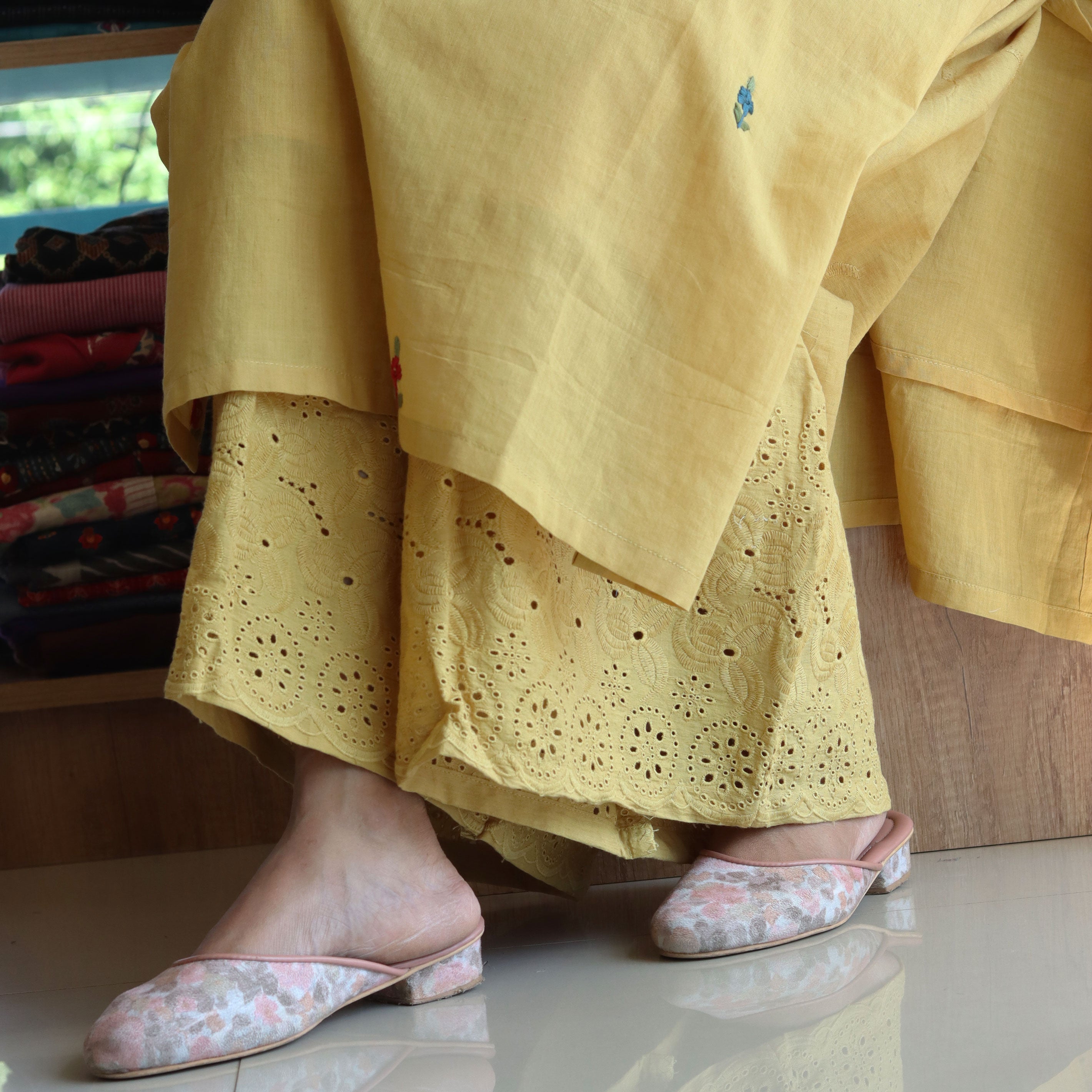 Load image into Gallery viewer, Mul Mul Cotton Kurti Set-4253