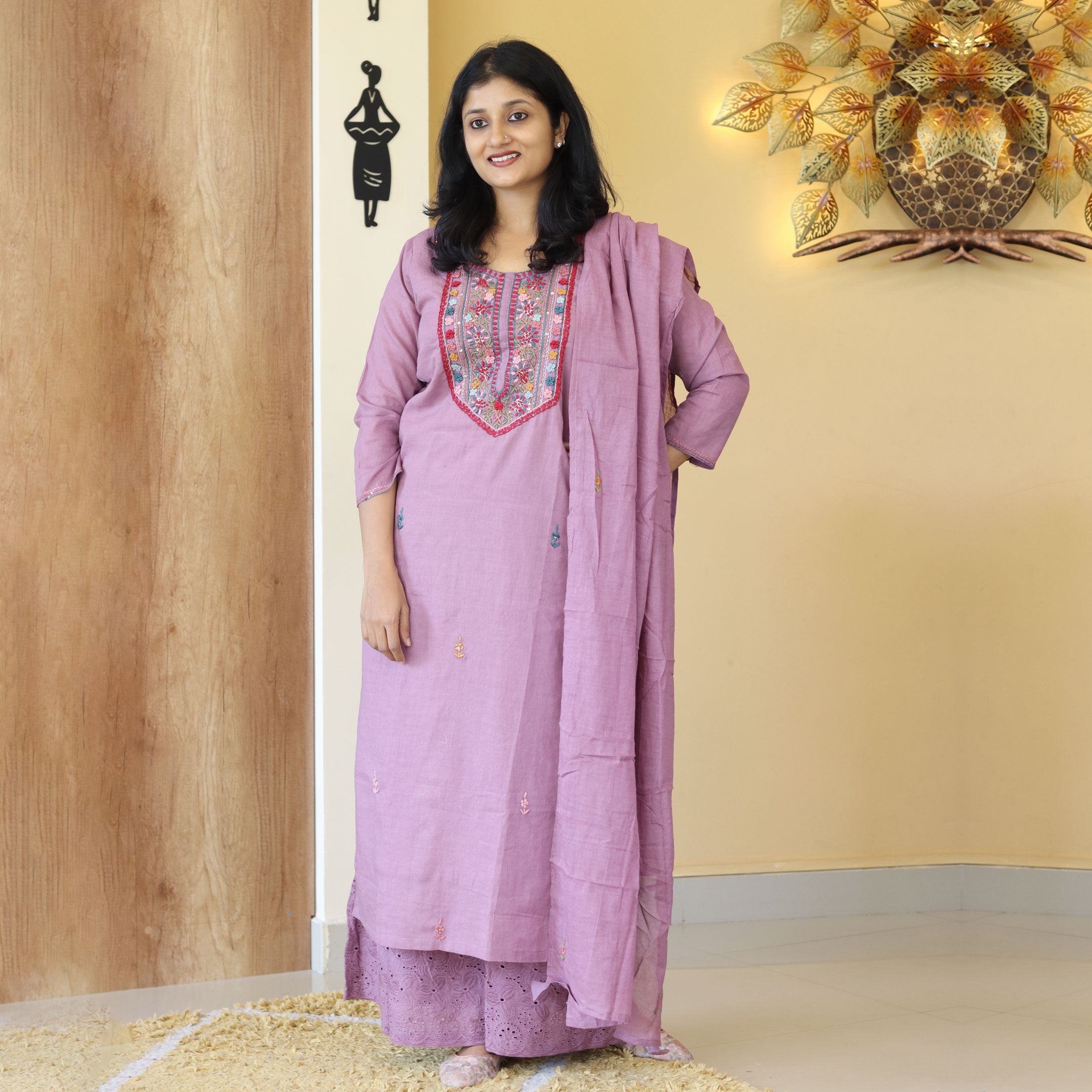Load image into Gallery viewer, Mul Mul Cotton Kurti Set-4253