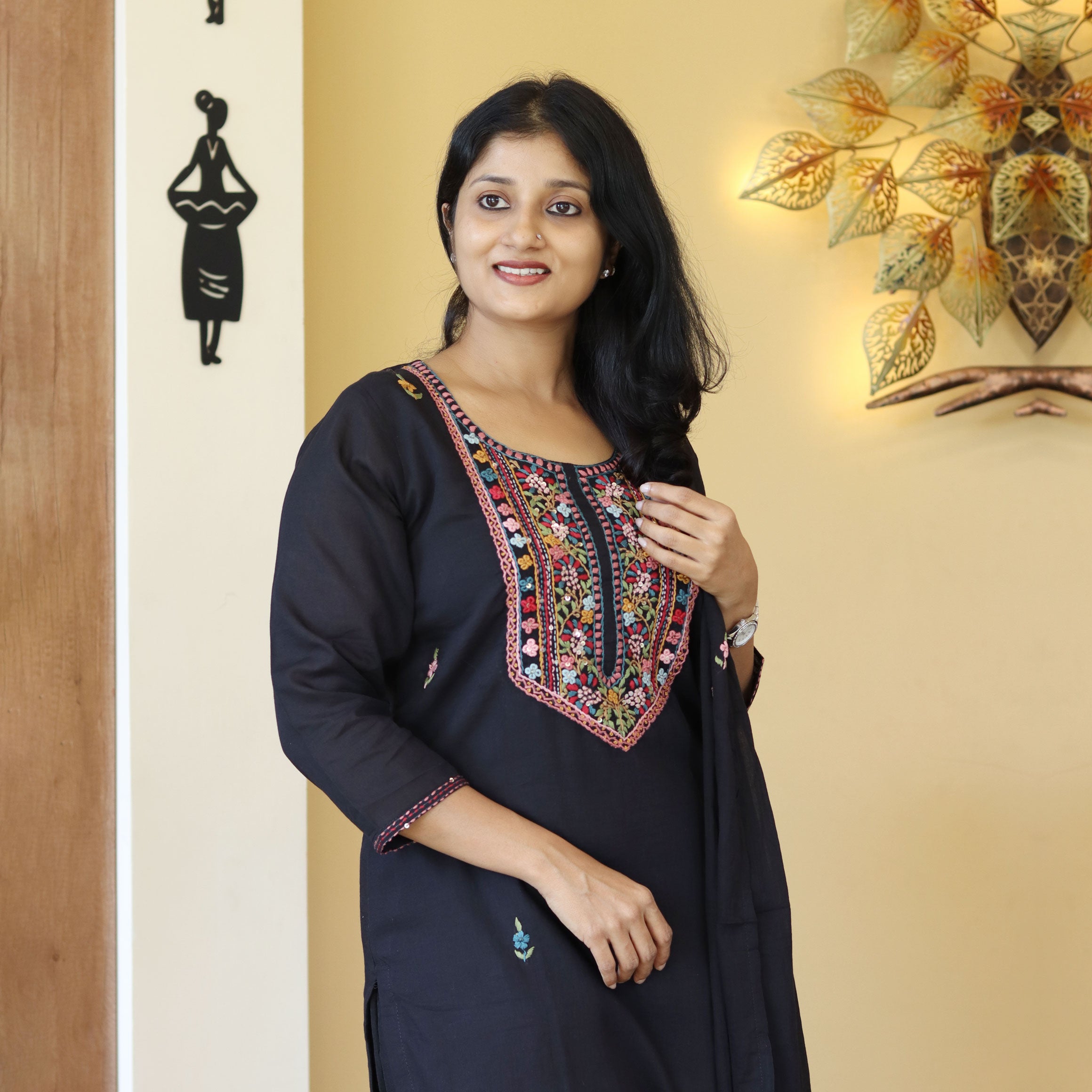 Load image into Gallery viewer, Mul Mul Cotton Kurti Set-4253