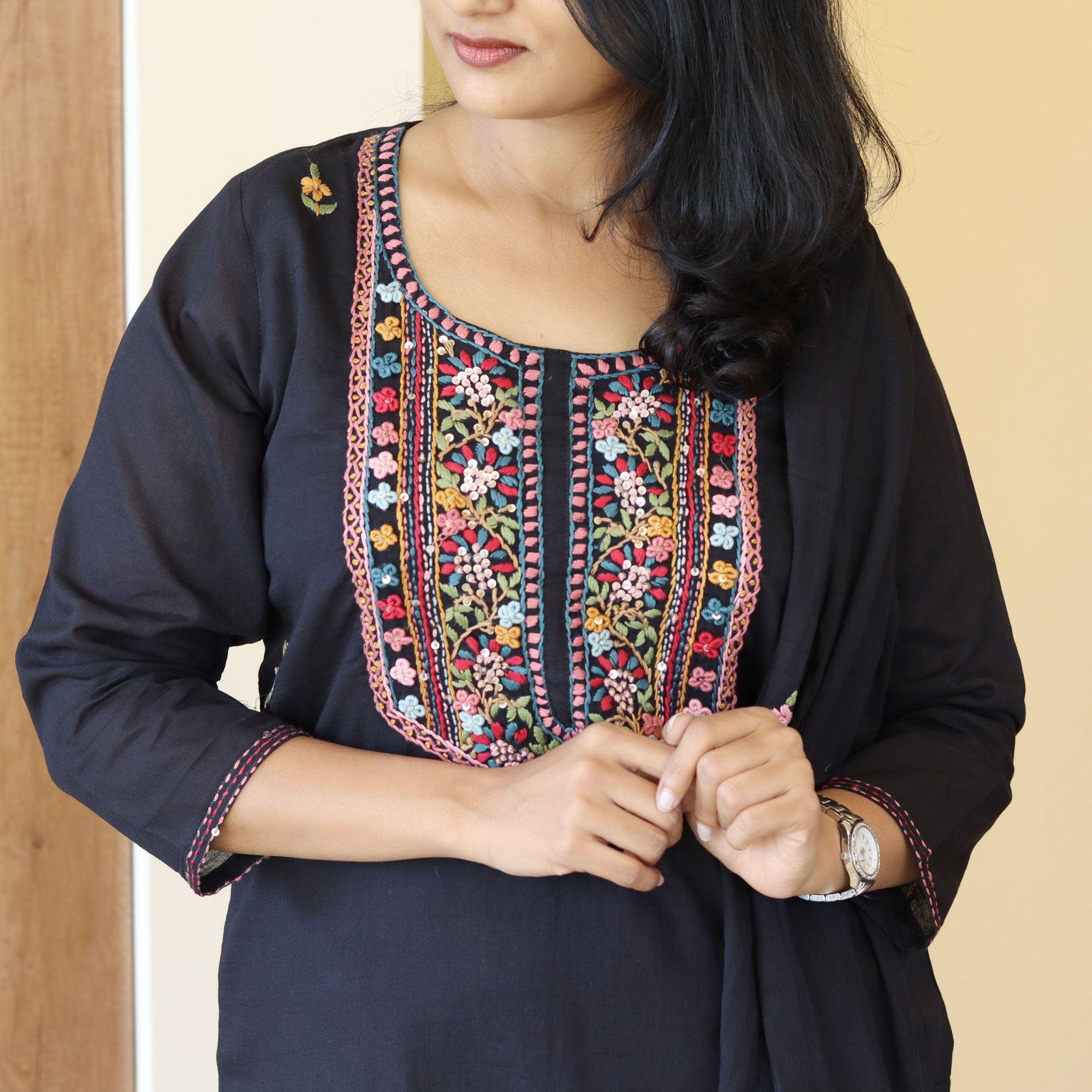 Load image into Gallery viewer, Mul Mul Cotton Kurti Set-4253