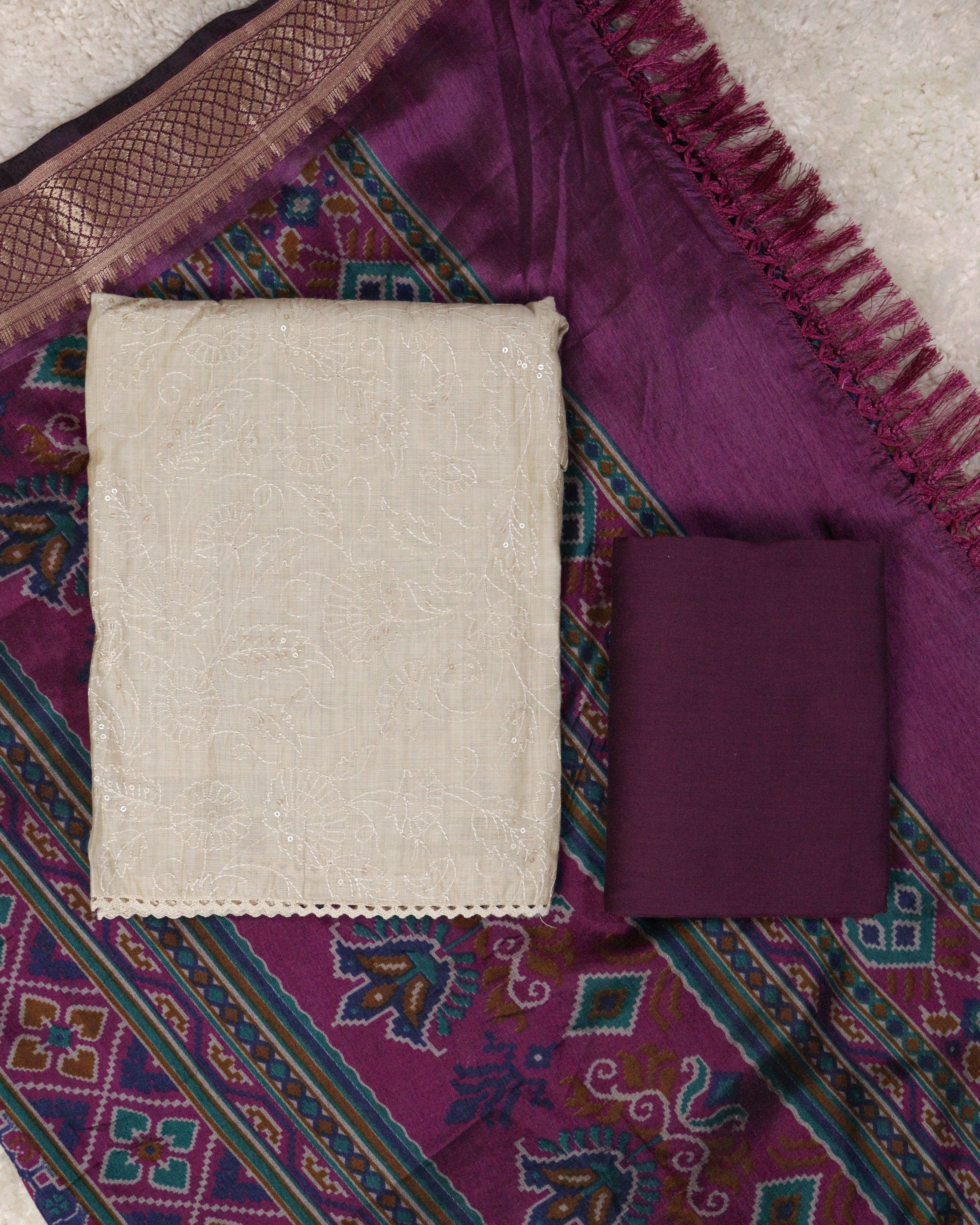 Load image into Gallery viewer, Chanderi Silk Unstitched Suit-1203