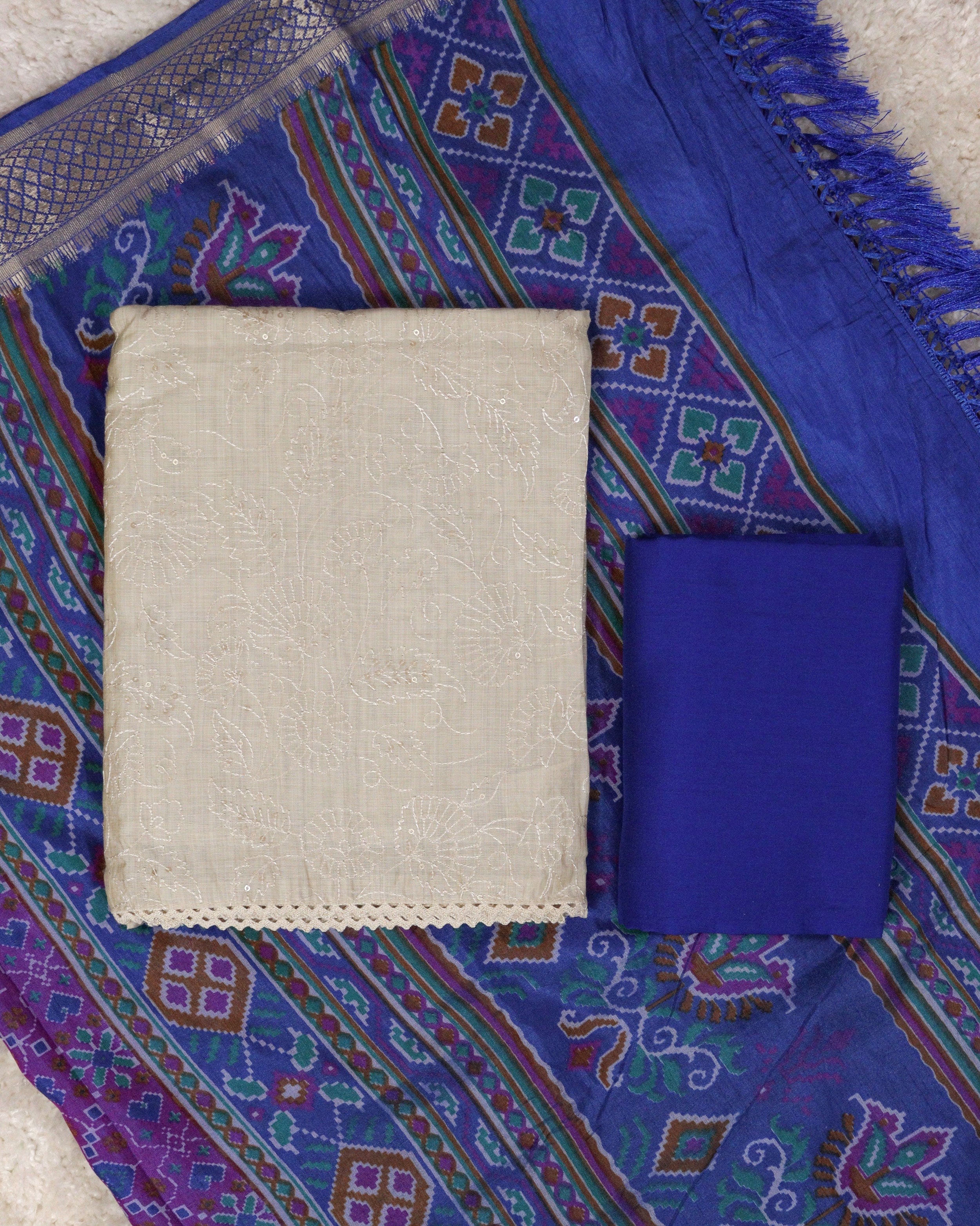 Load image into Gallery viewer, Chanderi Silk Unstitched Suit-1203