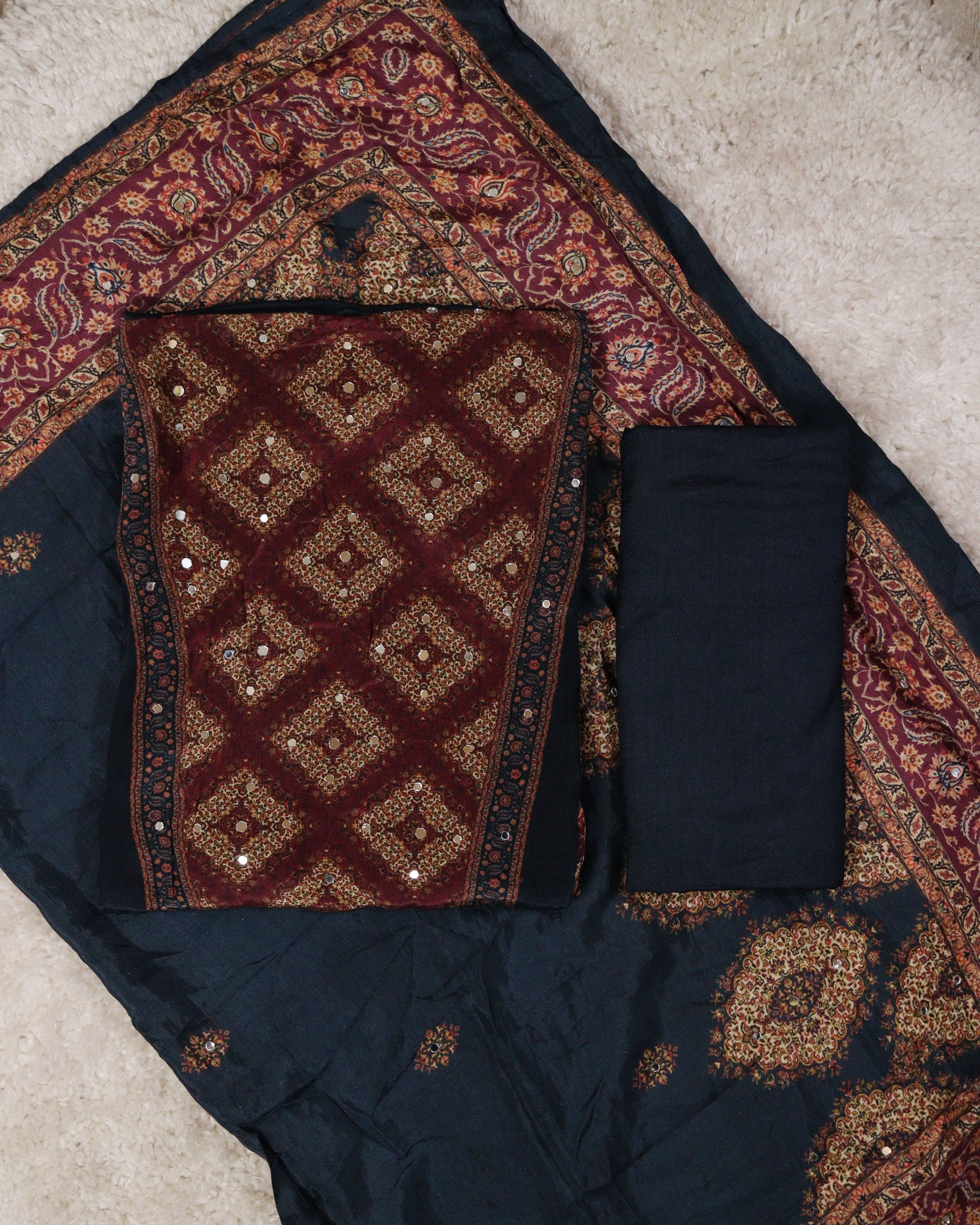 Load image into Gallery viewer, Crape Silk Unstitched Suit-1290