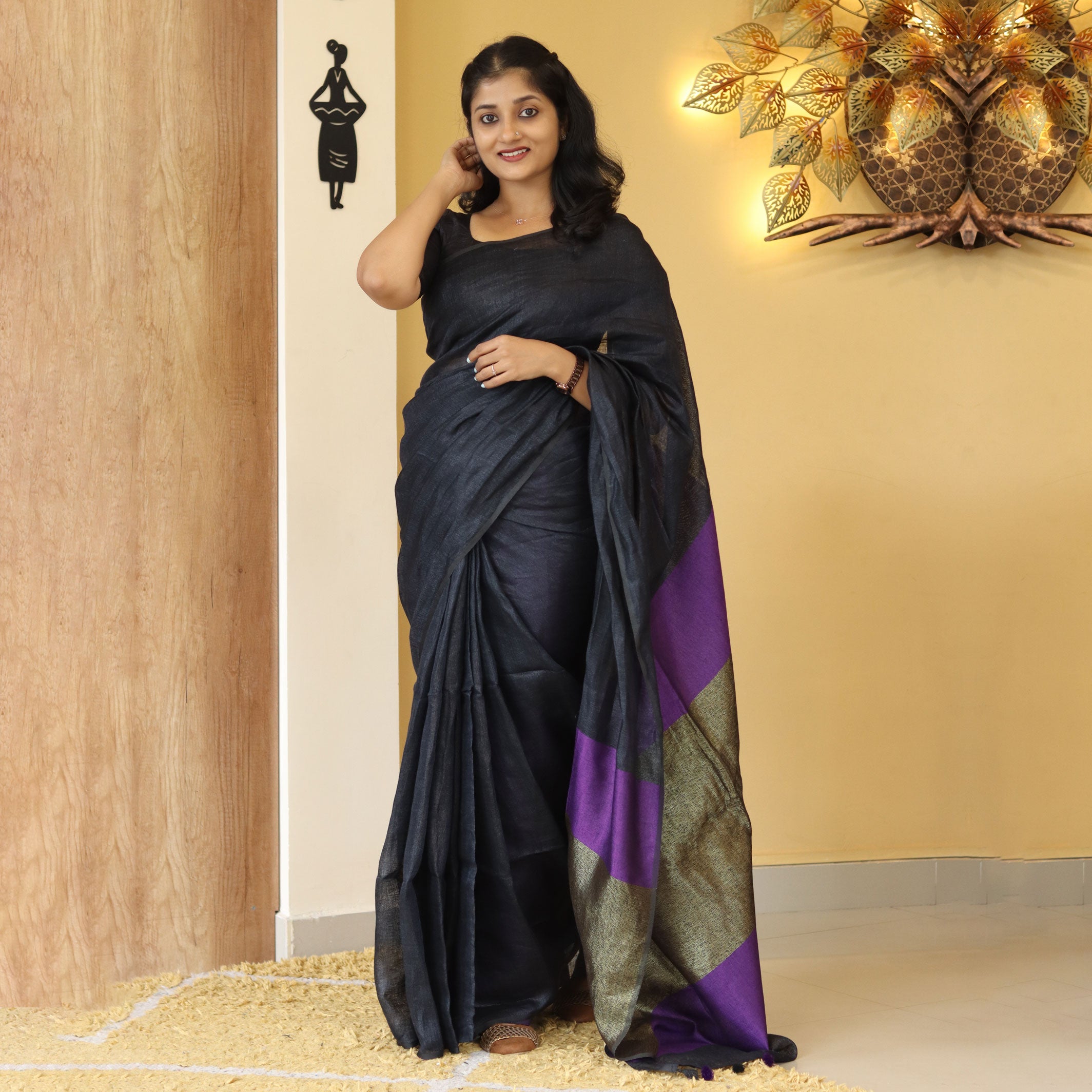 Load image into Gallery viewer, Pure Linen Saree (pre-order)- 4263