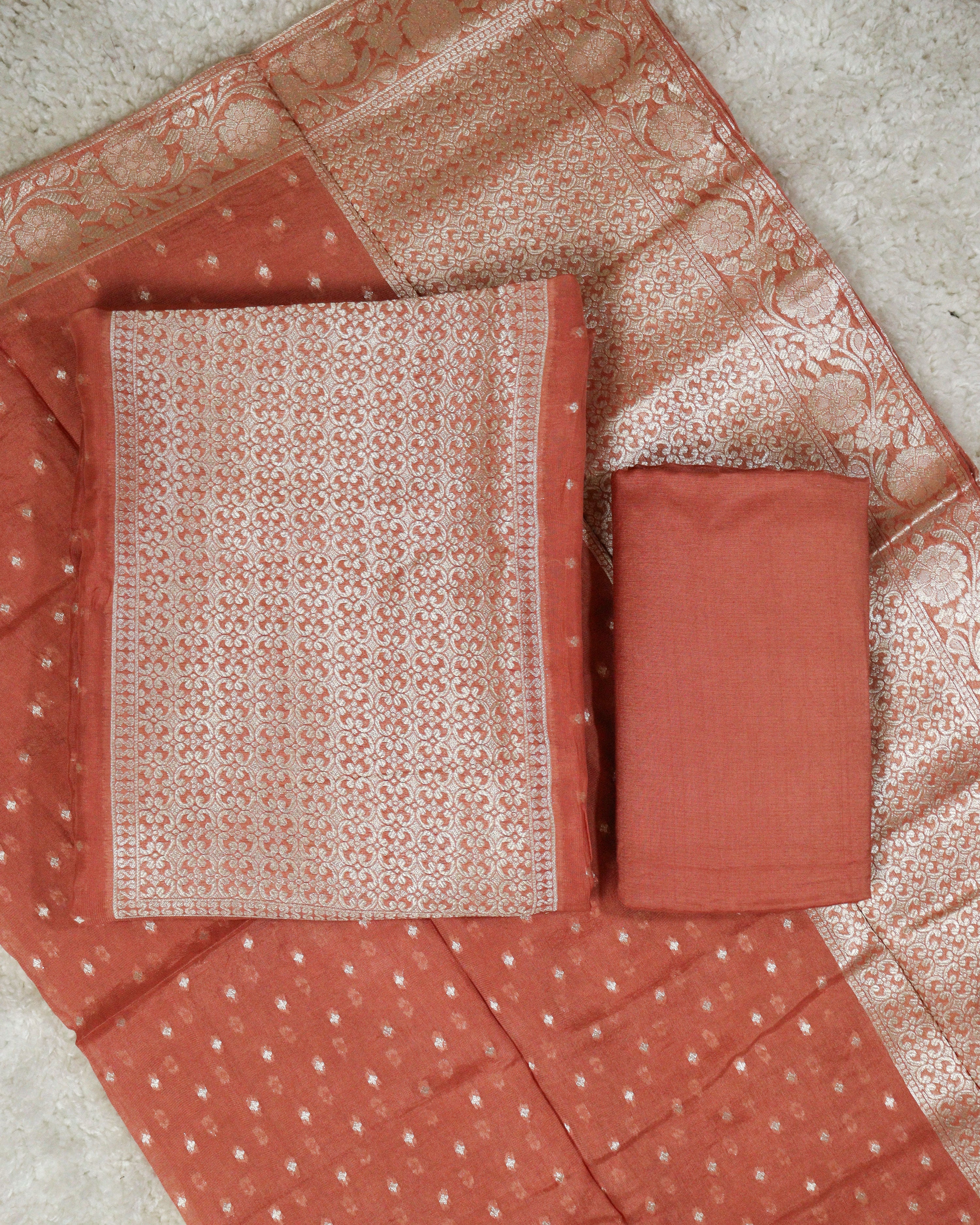 Load image into Gallery viewer, Georgette Banarasi Unstitched Suit-1294