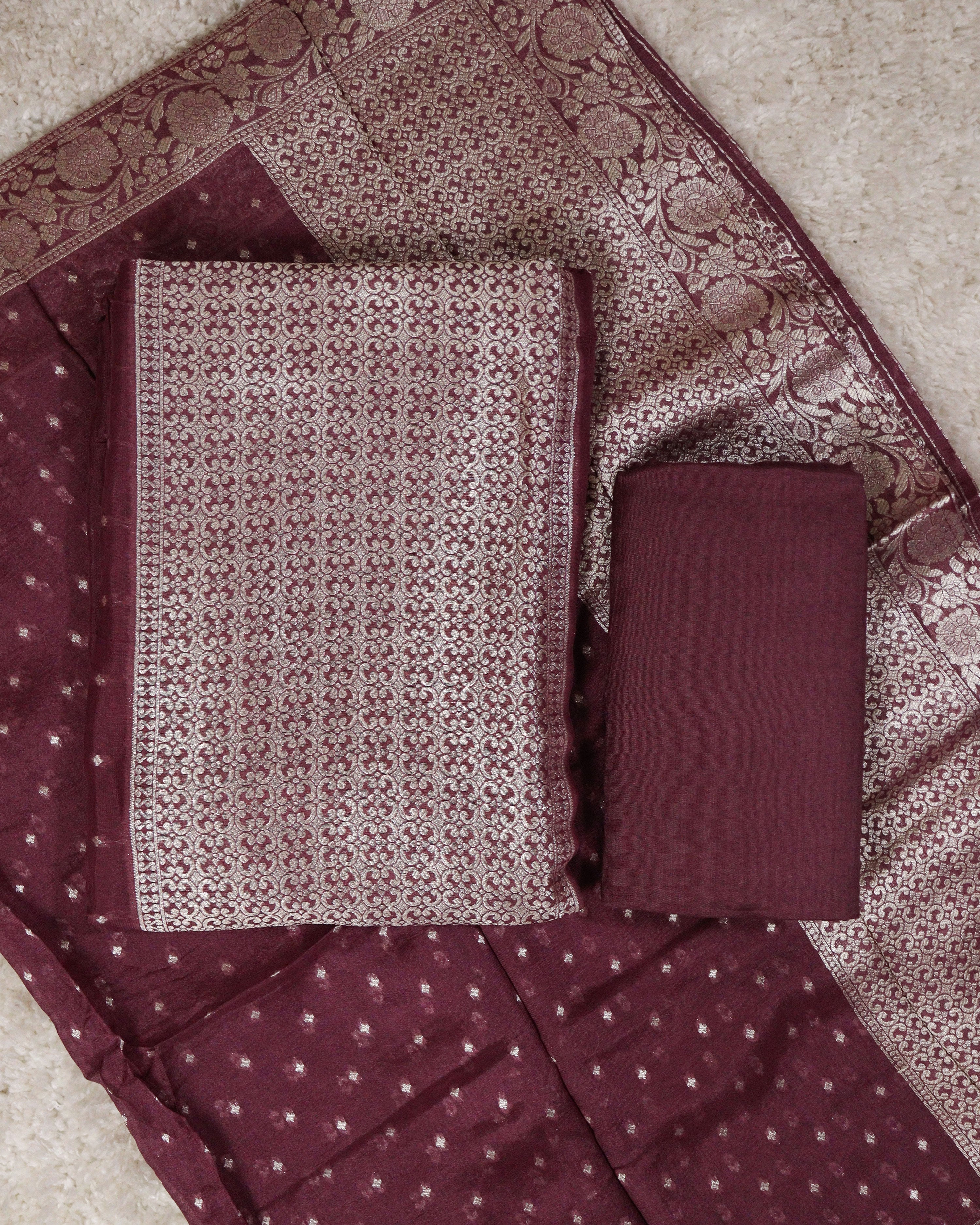 Load image into Gallery viewer, Georgette Banarasi Unstitched Suit-1294