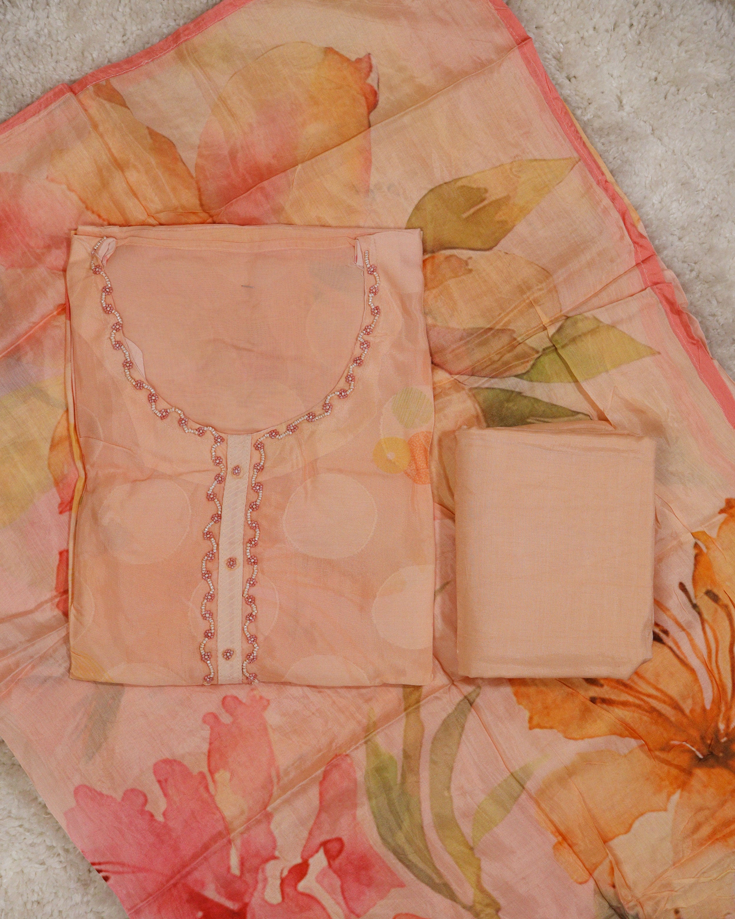 Load image into Gallery viewer, Organza Unstitched Suit-1612