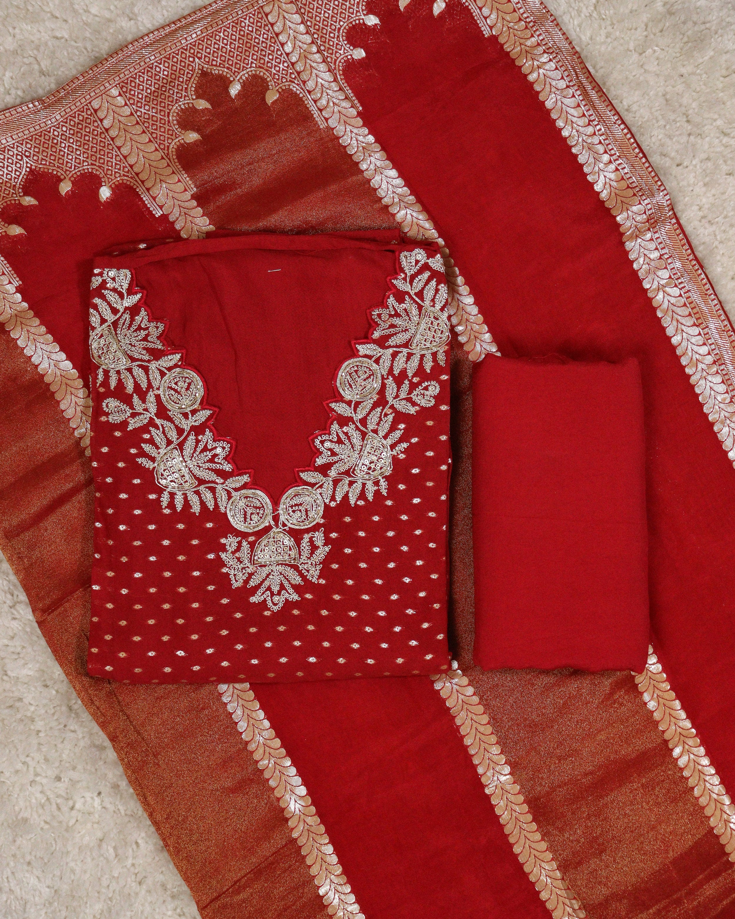 Load image into Gallery viewer, Viscose Organza Unstitched Suit-1618