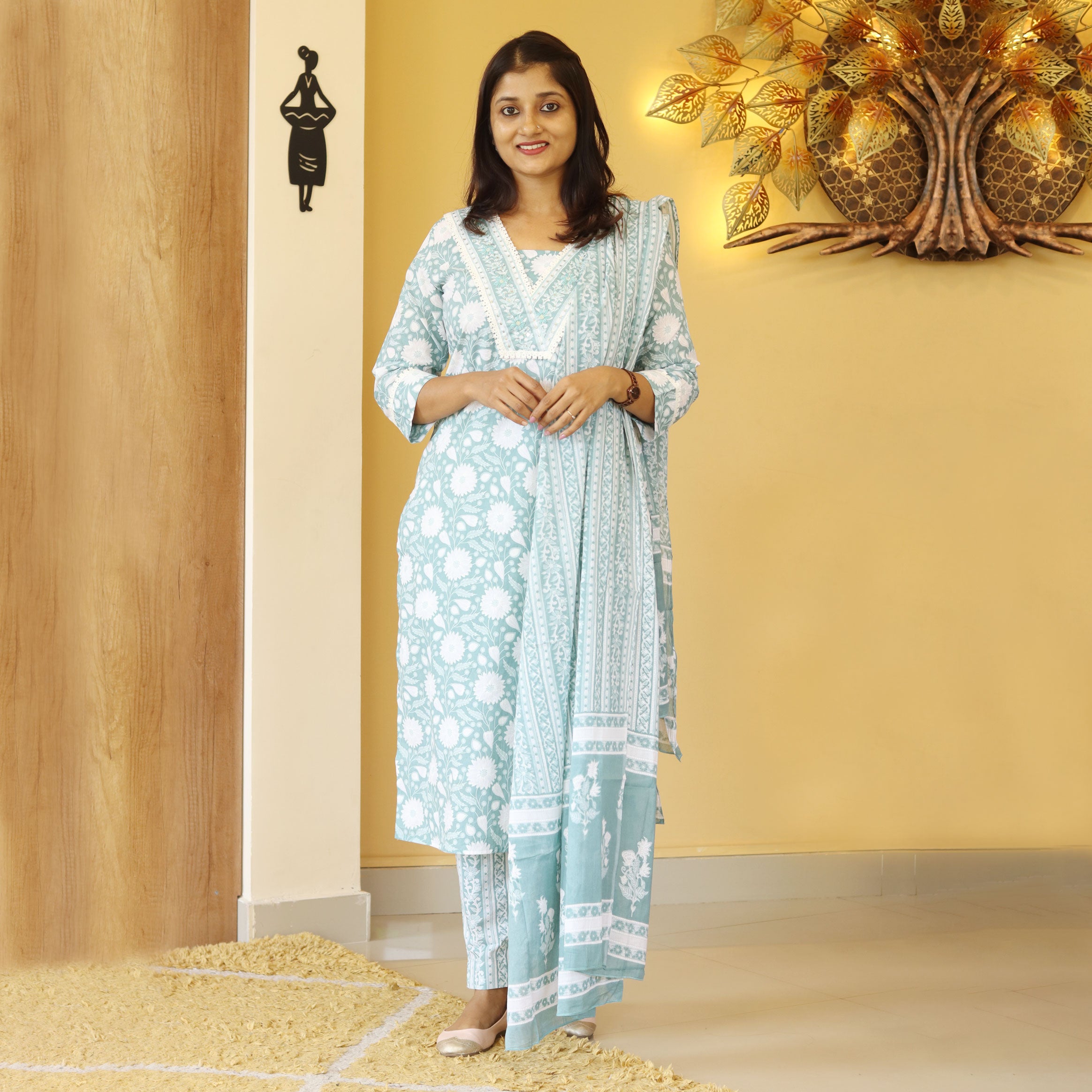 Load image into Gallery viewer, Pure Cotton Kurti Set-4348