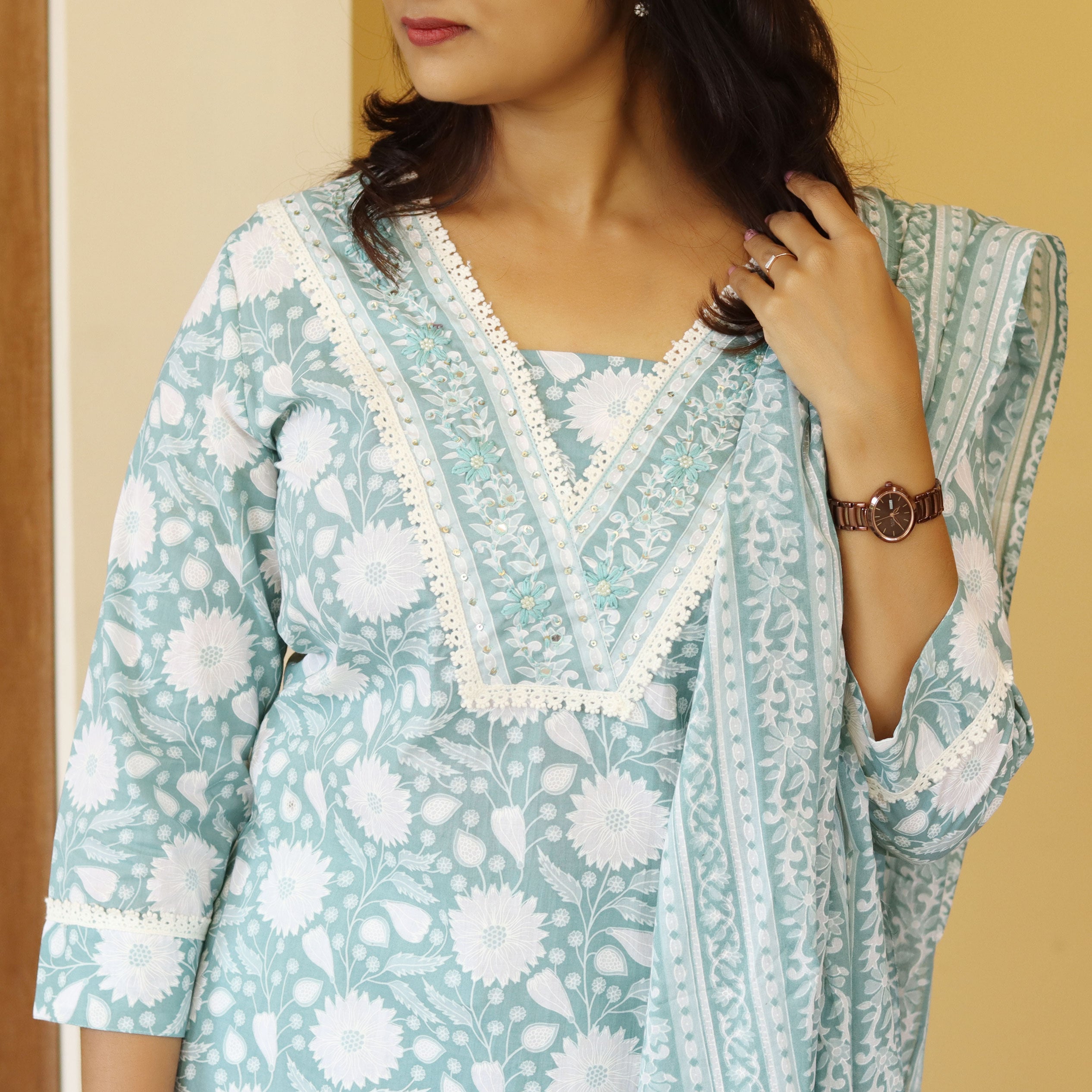 Load image into Gallery viewer, Pure Cotton Kurti Set-4348