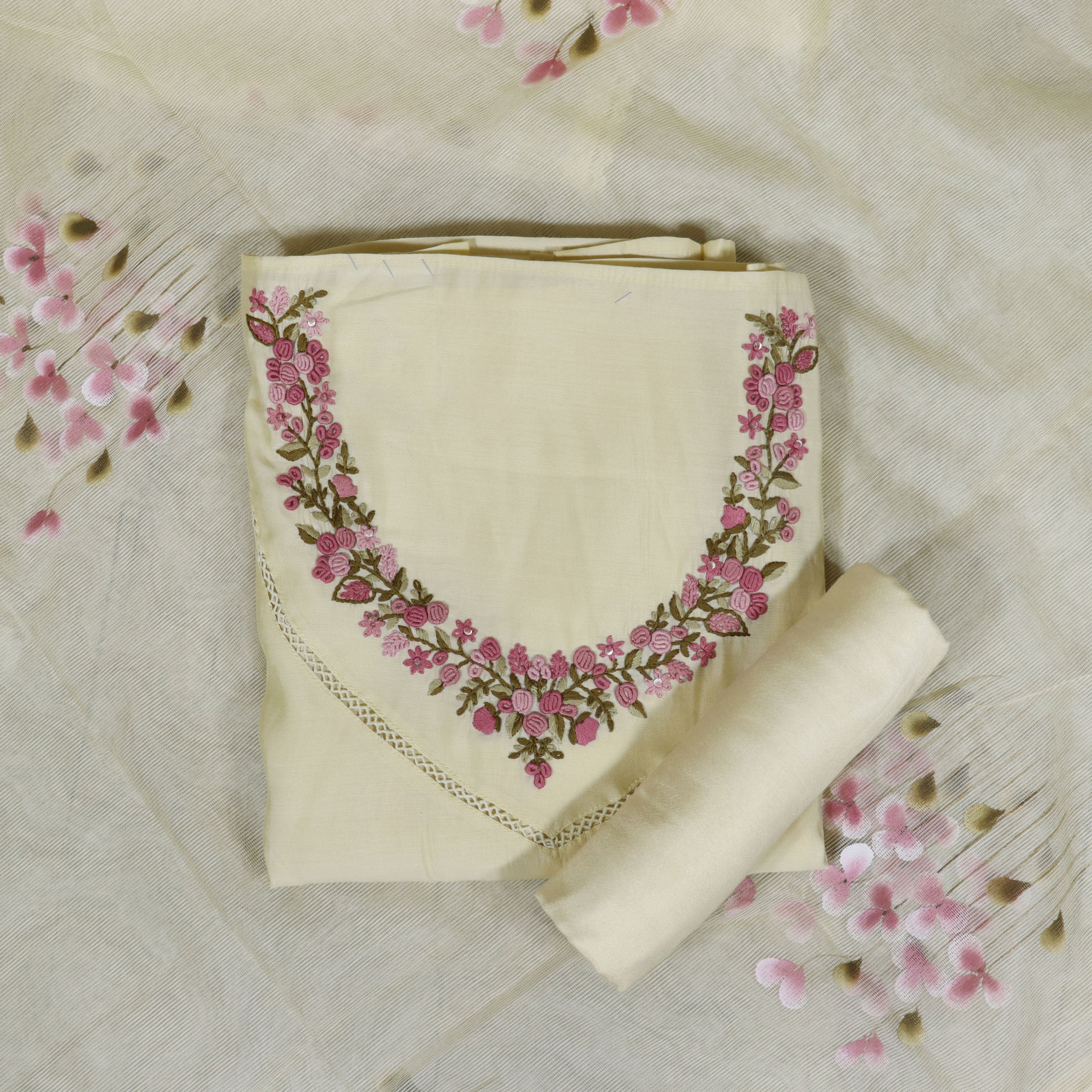 Load image into Gallery viewer, Chanderi Silk Unstitched Suit - 4353