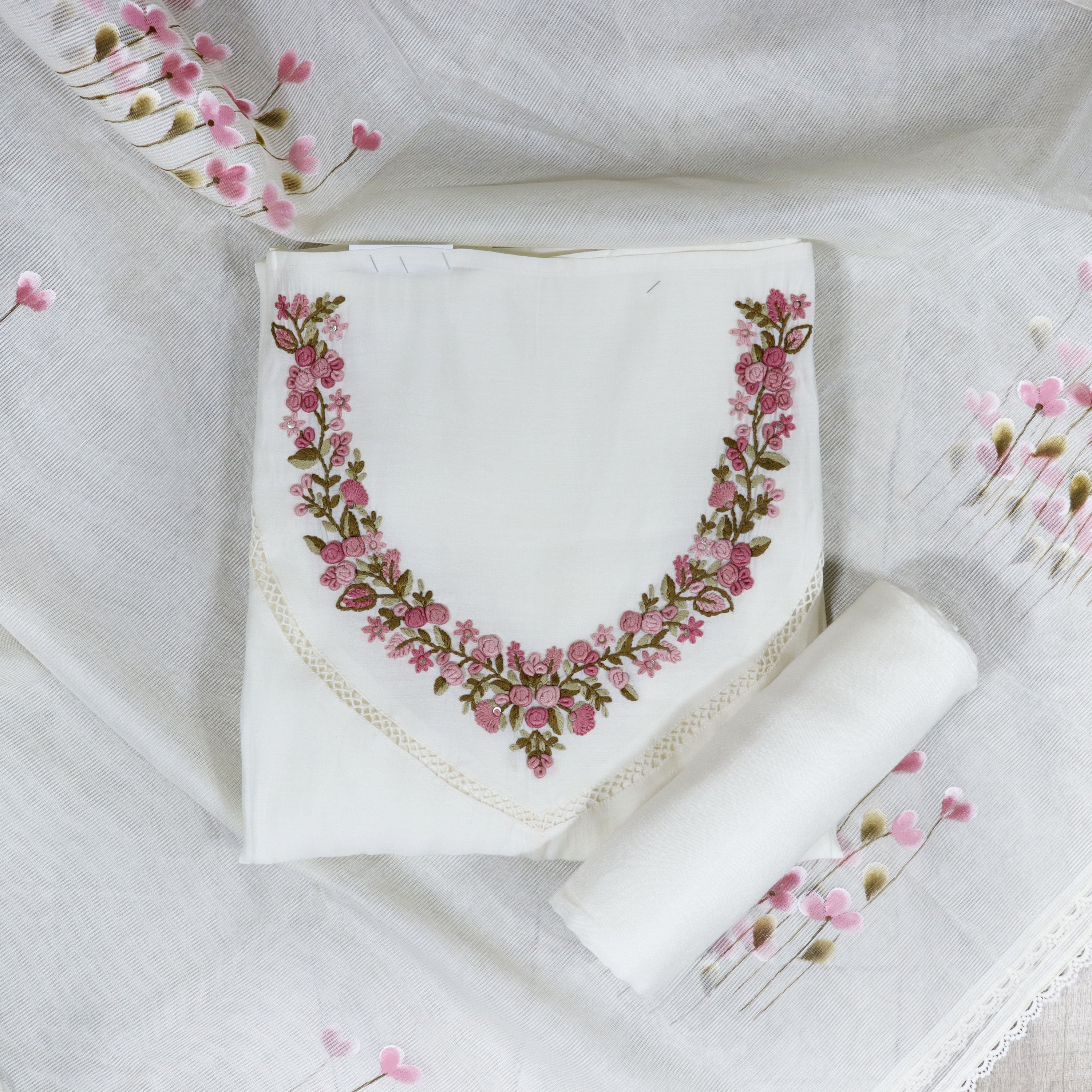 Load image into Gallery viewer, Chanderi Silk Unstitched Suit - 4353