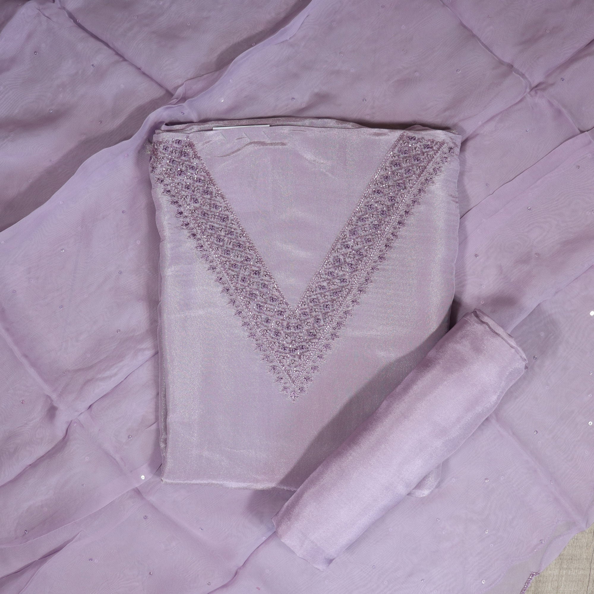 Load image into Gallery viewer, Crepe Silk Unstitched Suit-4377