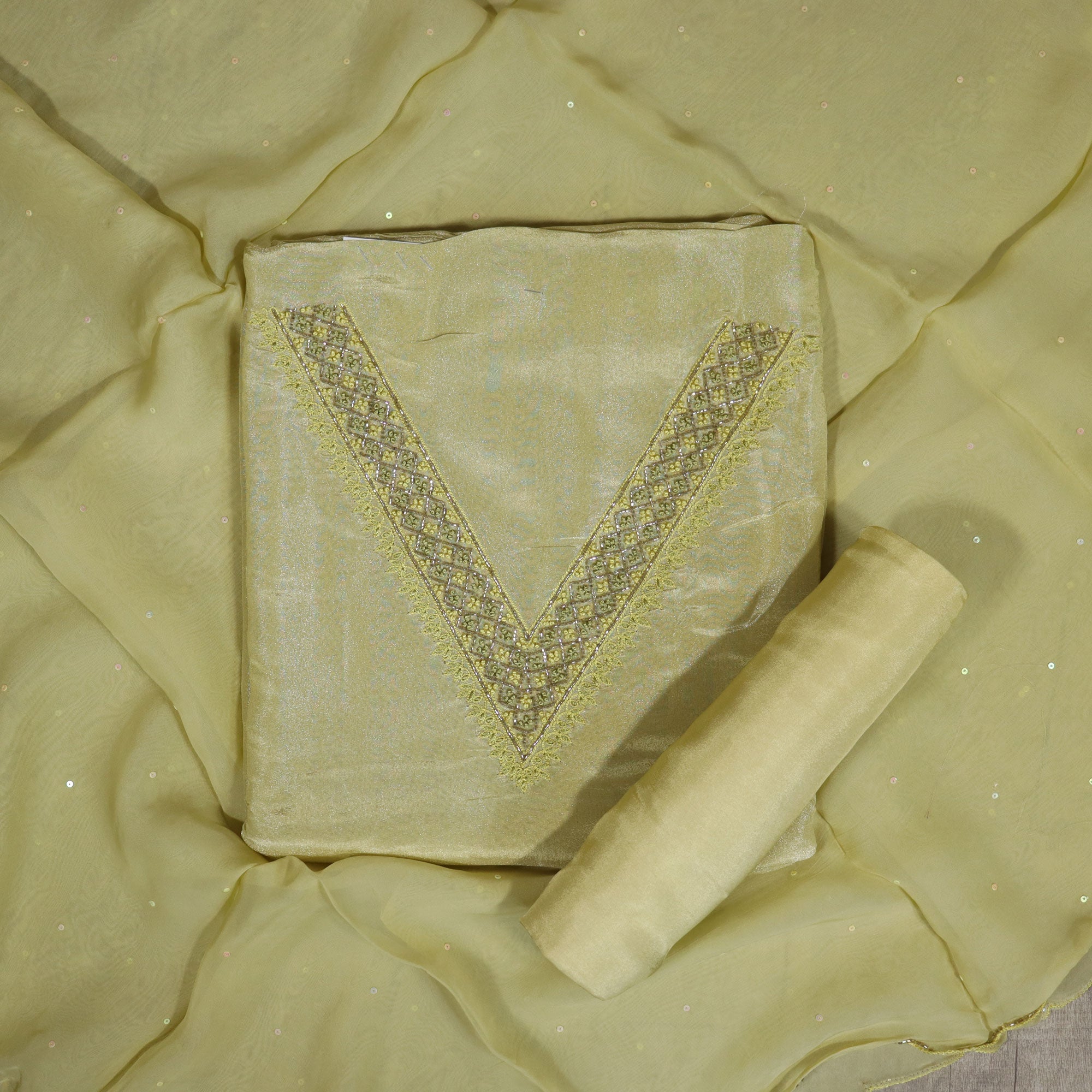 Load image into Gallery viewer, Crepe Silk Unstitched Suit-4377