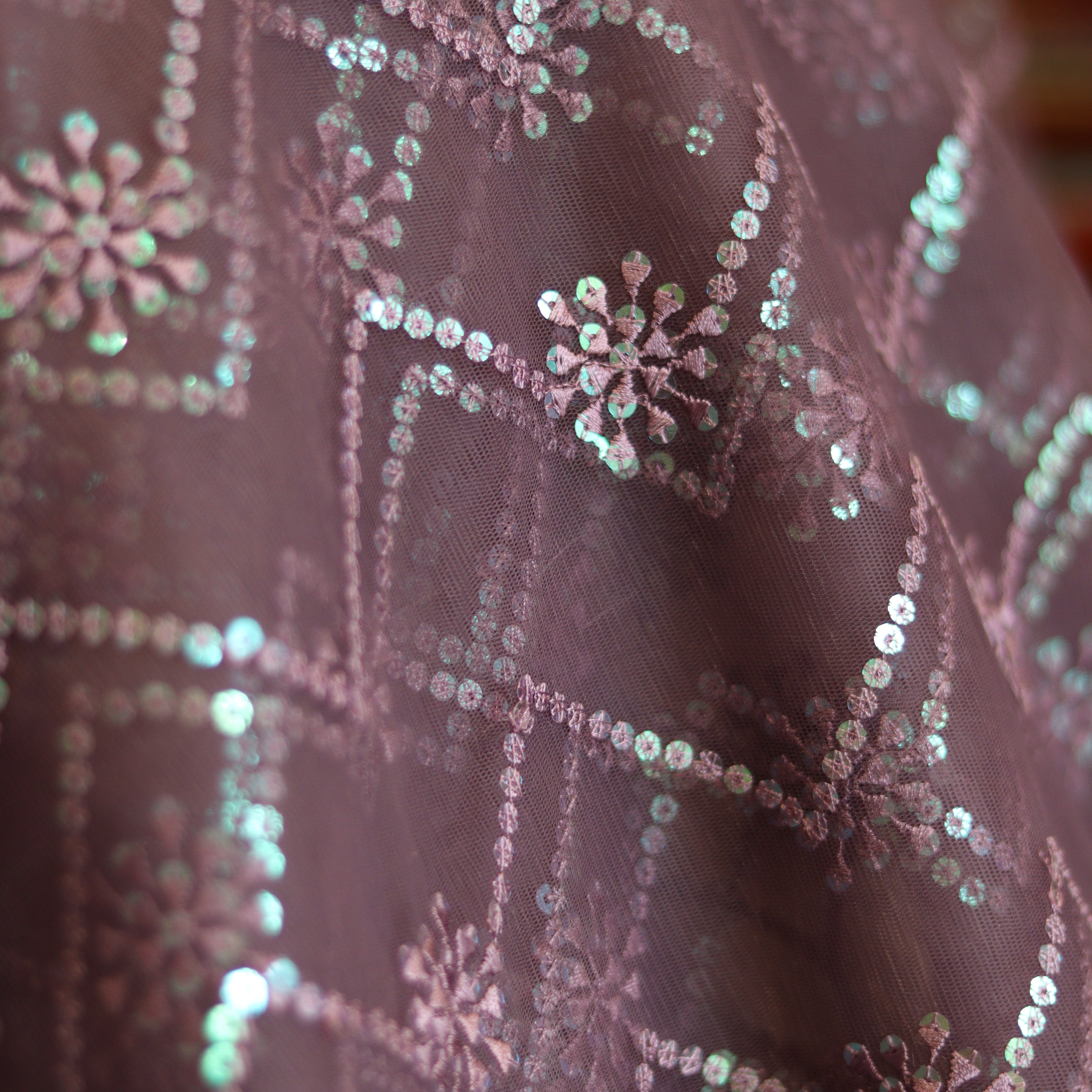 Load image into Gallery viewer, Grape Wine Net Embellished Fabric- 2997