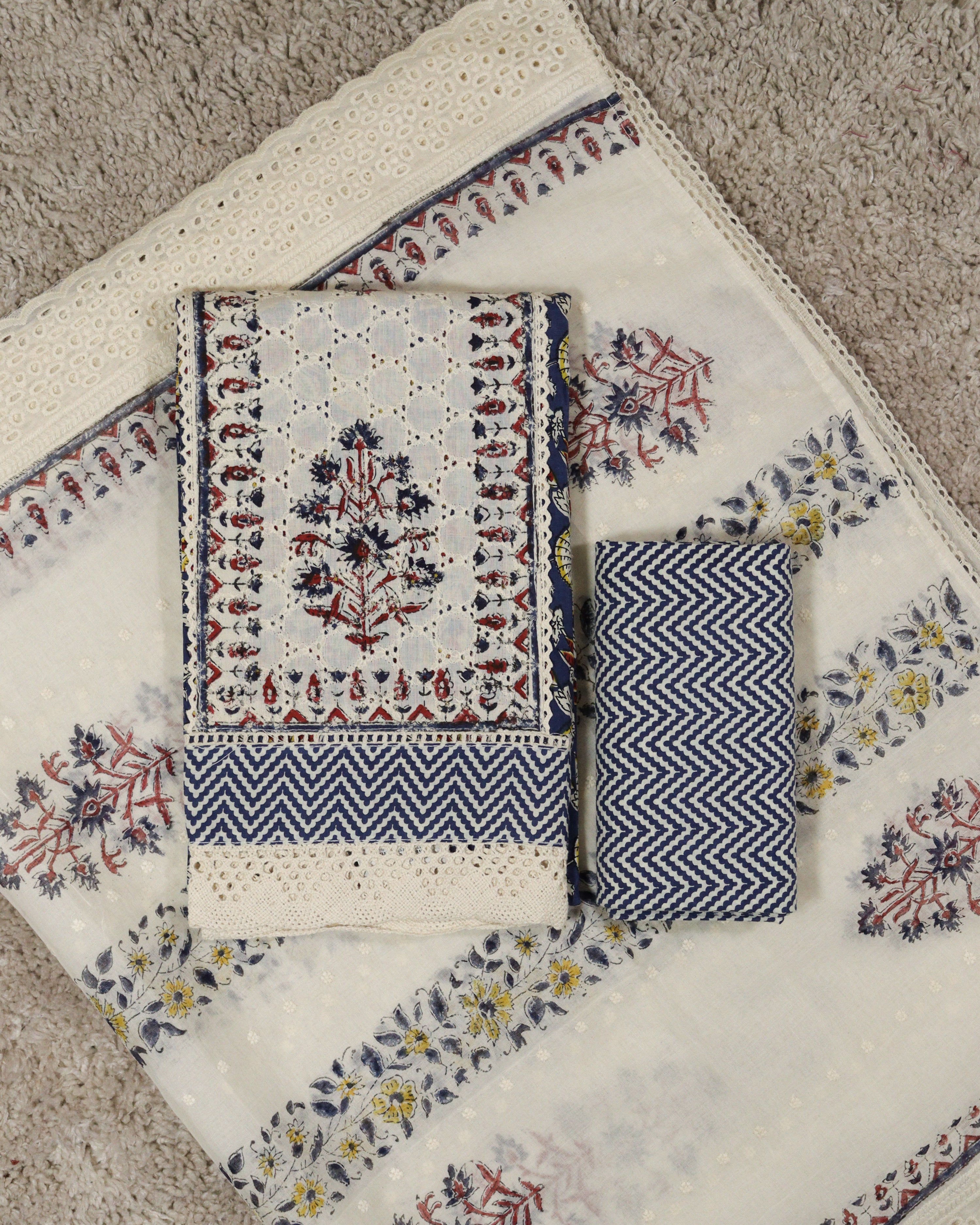 Load image into Gallery viewer, Cotton Unstitched Stitching Suit-5918