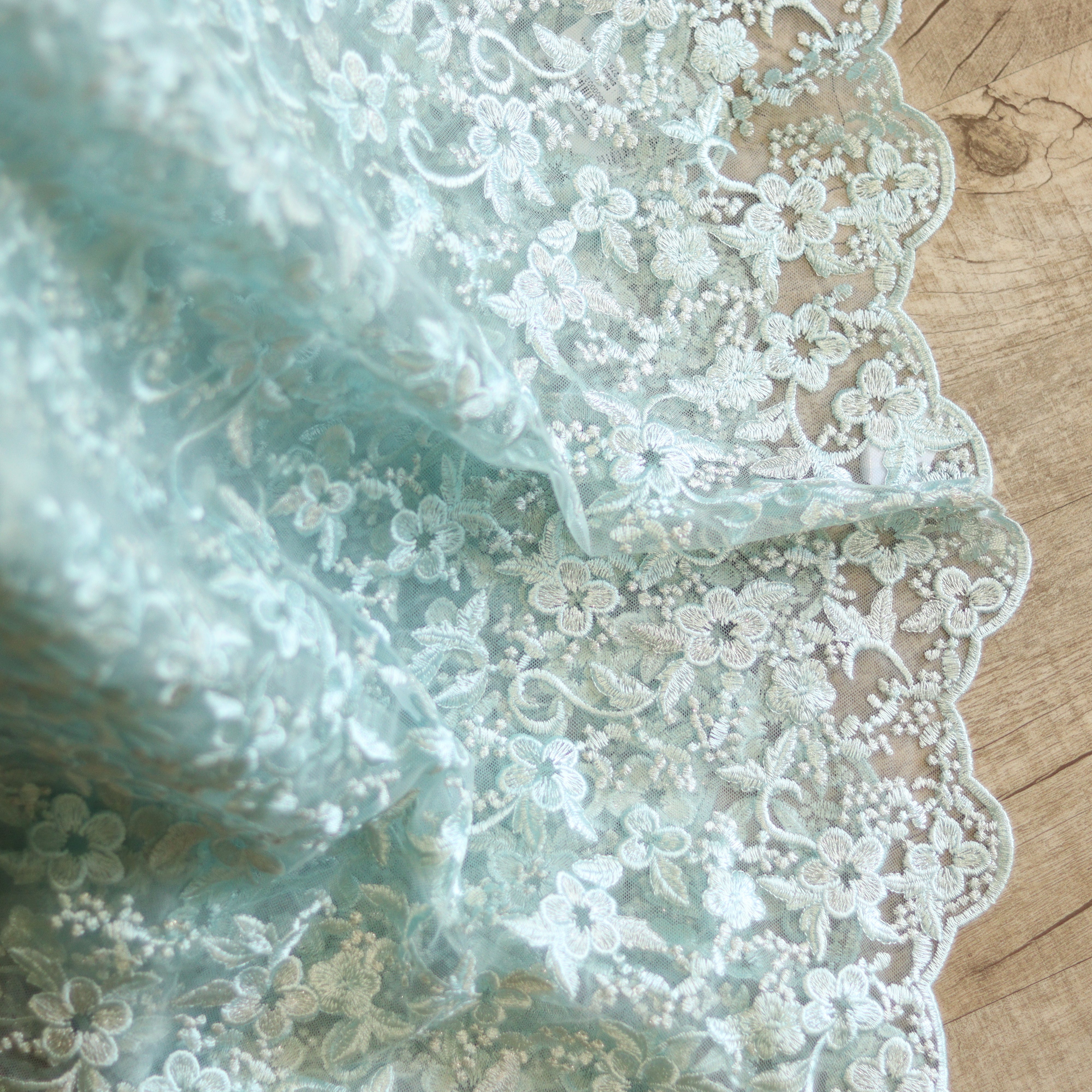 Load image into Gallery viewer, Pastel Blue Colour Net Fabric-3155