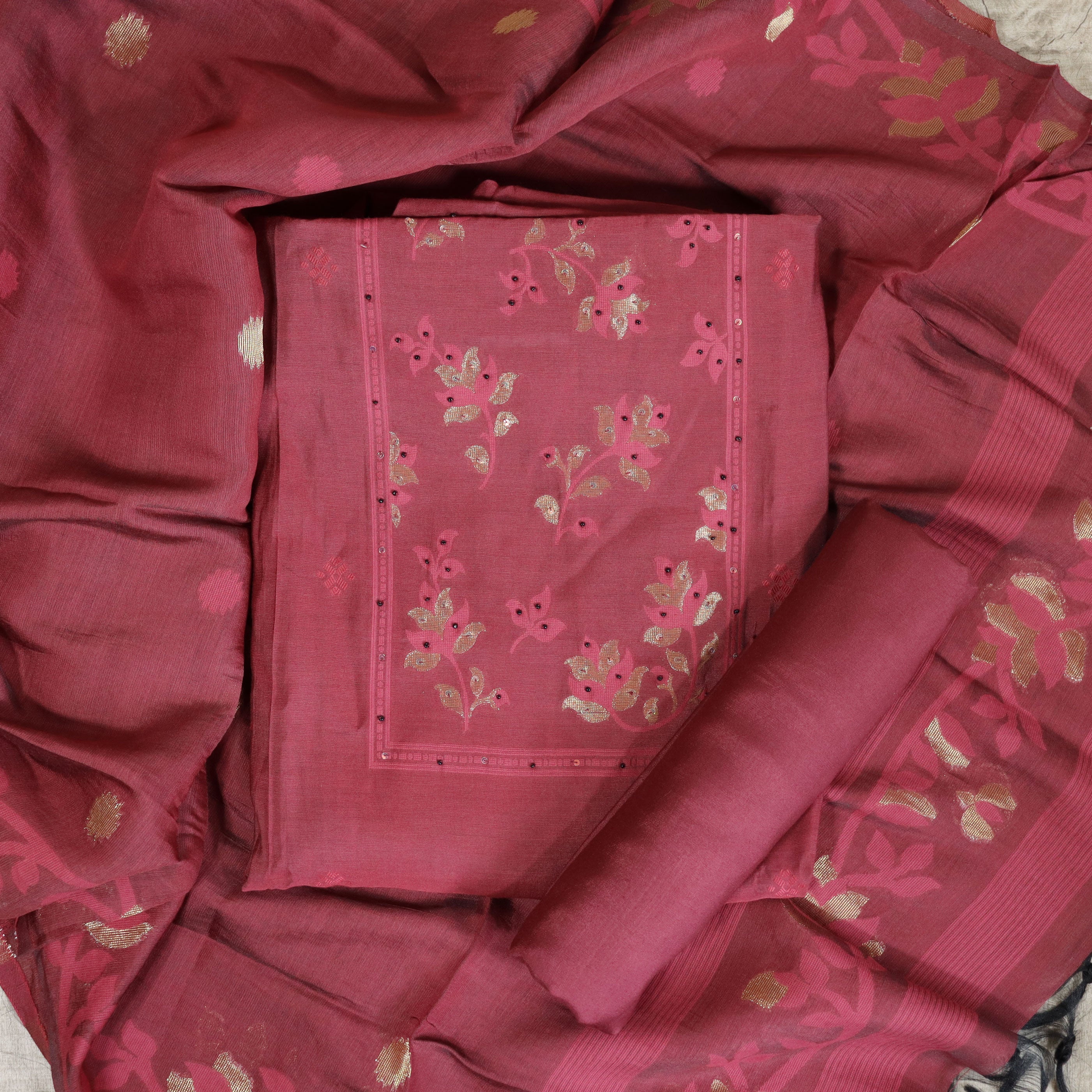 Load image into Gallery viewer, COTTON SILK UNSTITCHED SUIT-4400