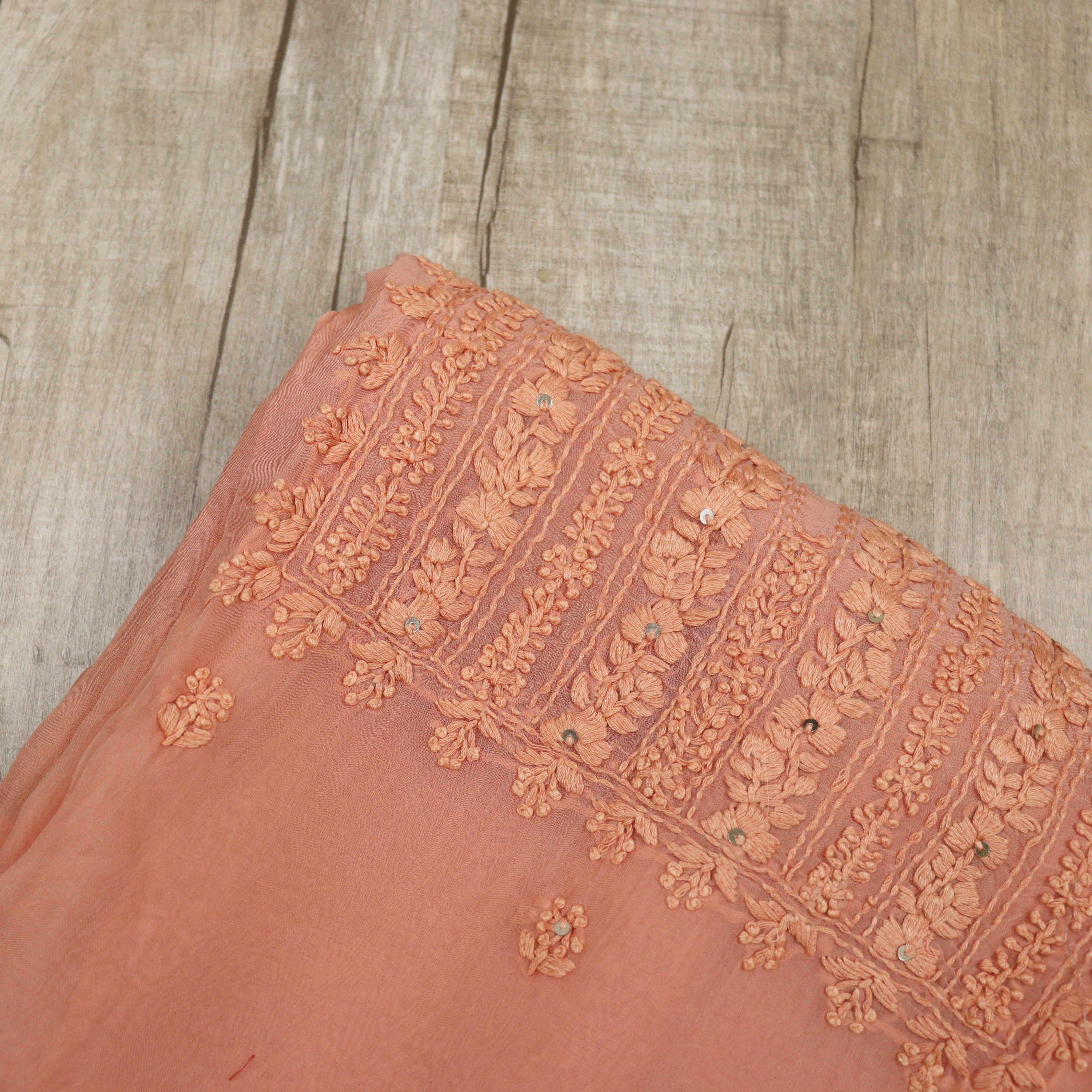 Load image into Gallery viewer, Peach Pure viscose Organza Suit-3497