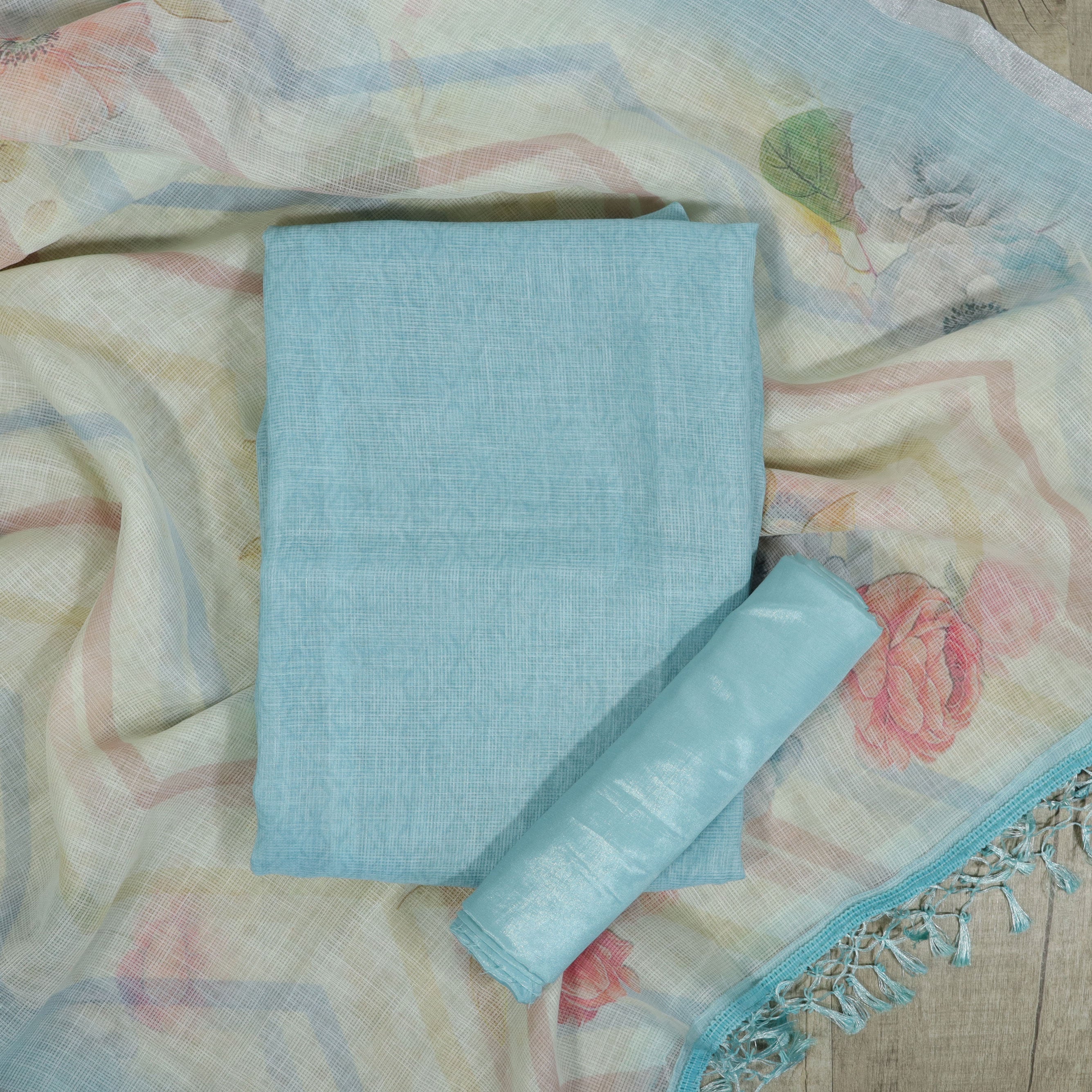 Load image into Gallery viewer, NET KOTTA FABRIC UNSTITCHED SUIT-1699