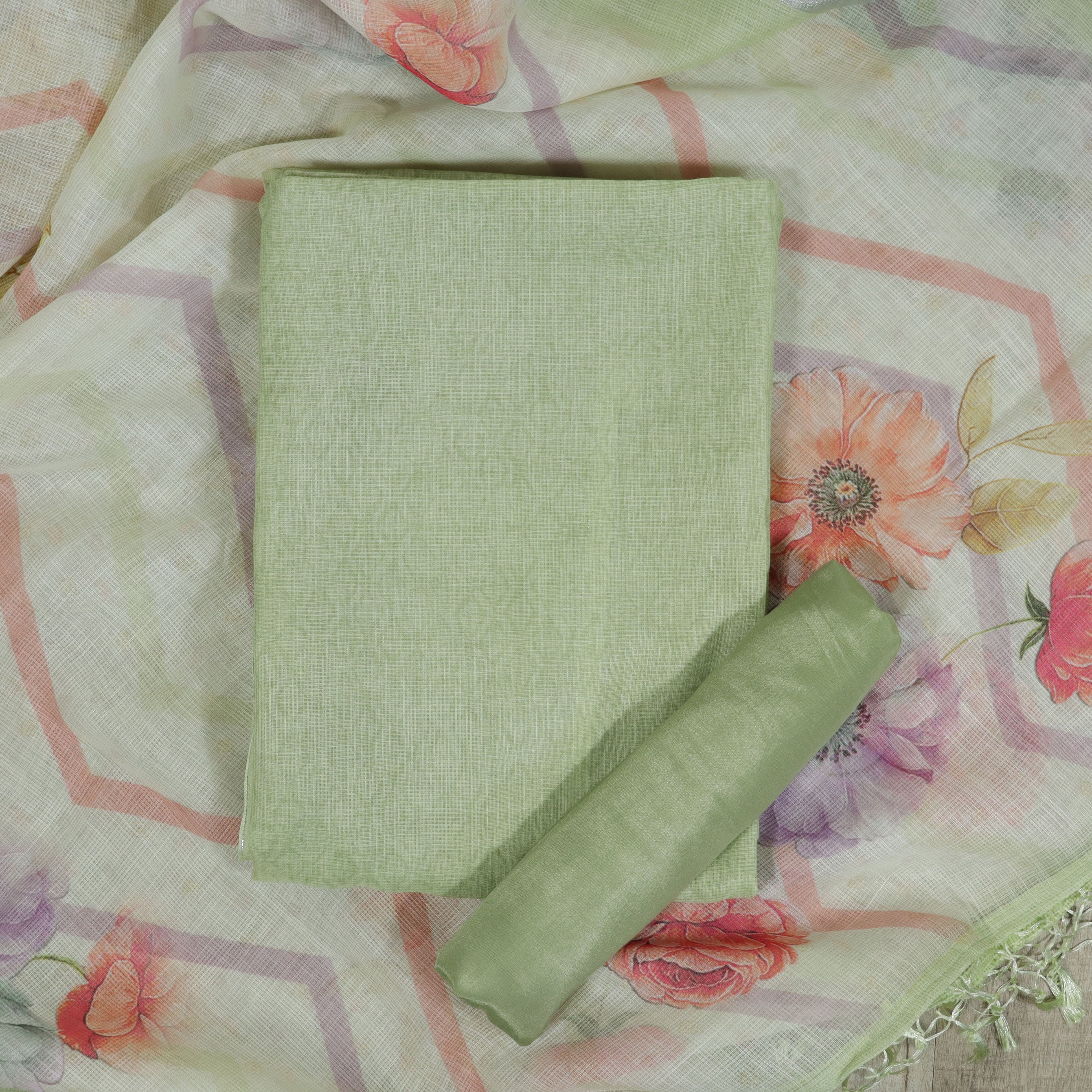 Load image into Gallery viewer, NET KOTTA FABRIC UNSTITCHED SUIT-1699