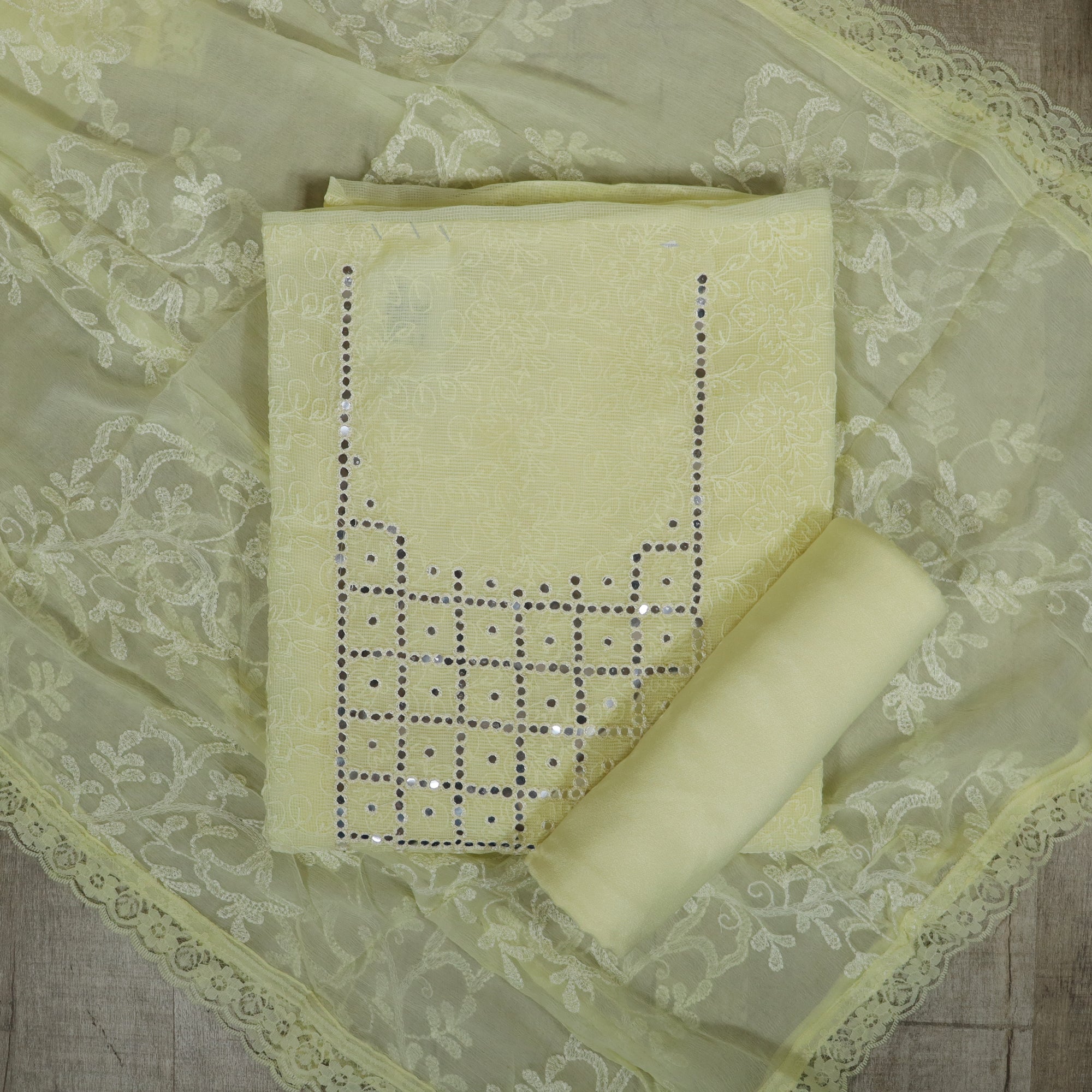 Load image into Gallery viewer, Net Kotta Unstitched Suit - 4454