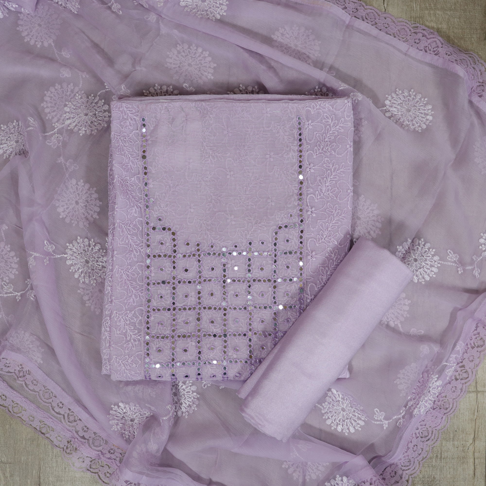 Load image into Gallery viewer, Net Kotta Unstitched Suit - 4454