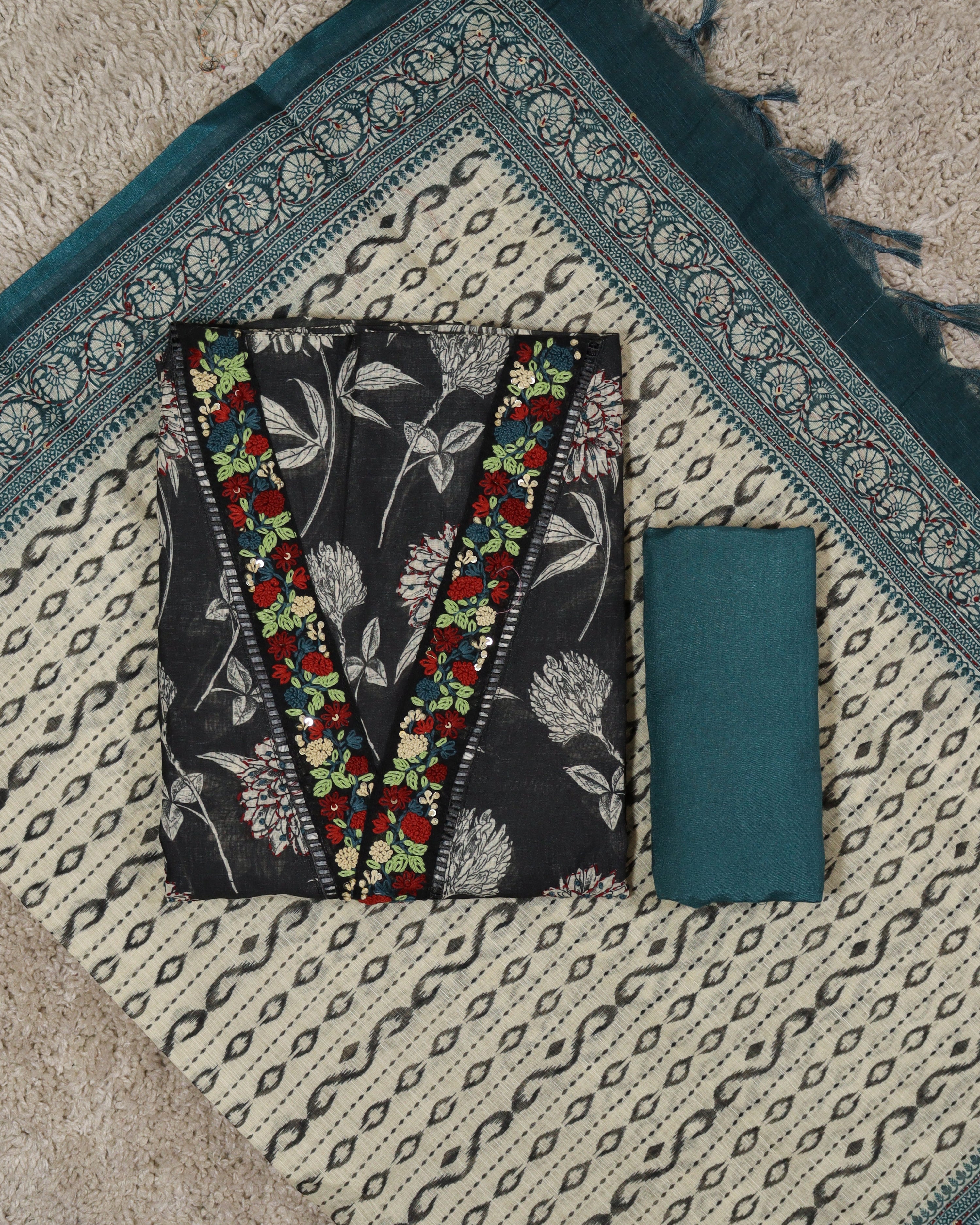 Load image into Gallery viewer, Linen Unstitched Suit-6209