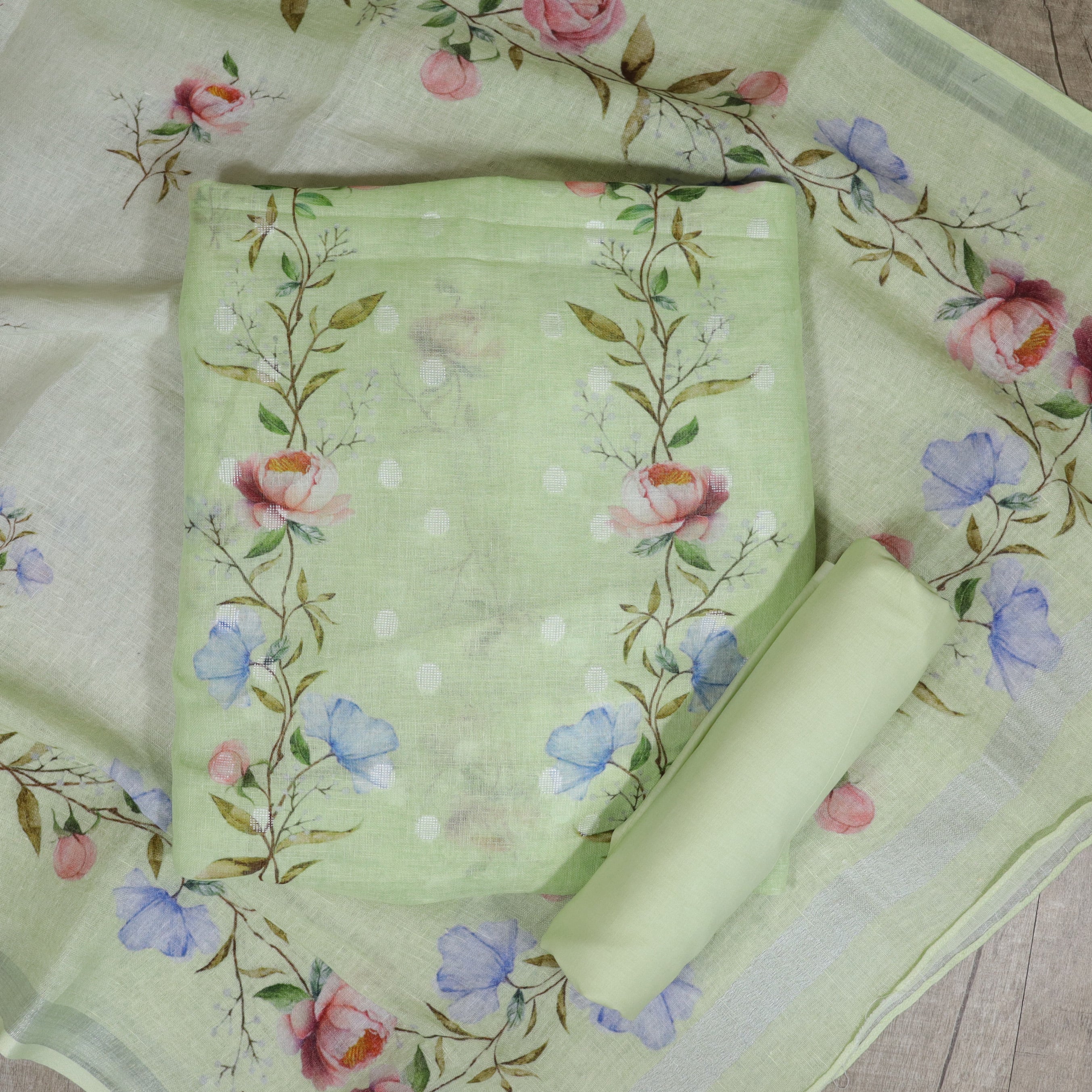 Load image into Gallery viewer, Pure Linen Unstitched Suit-4484