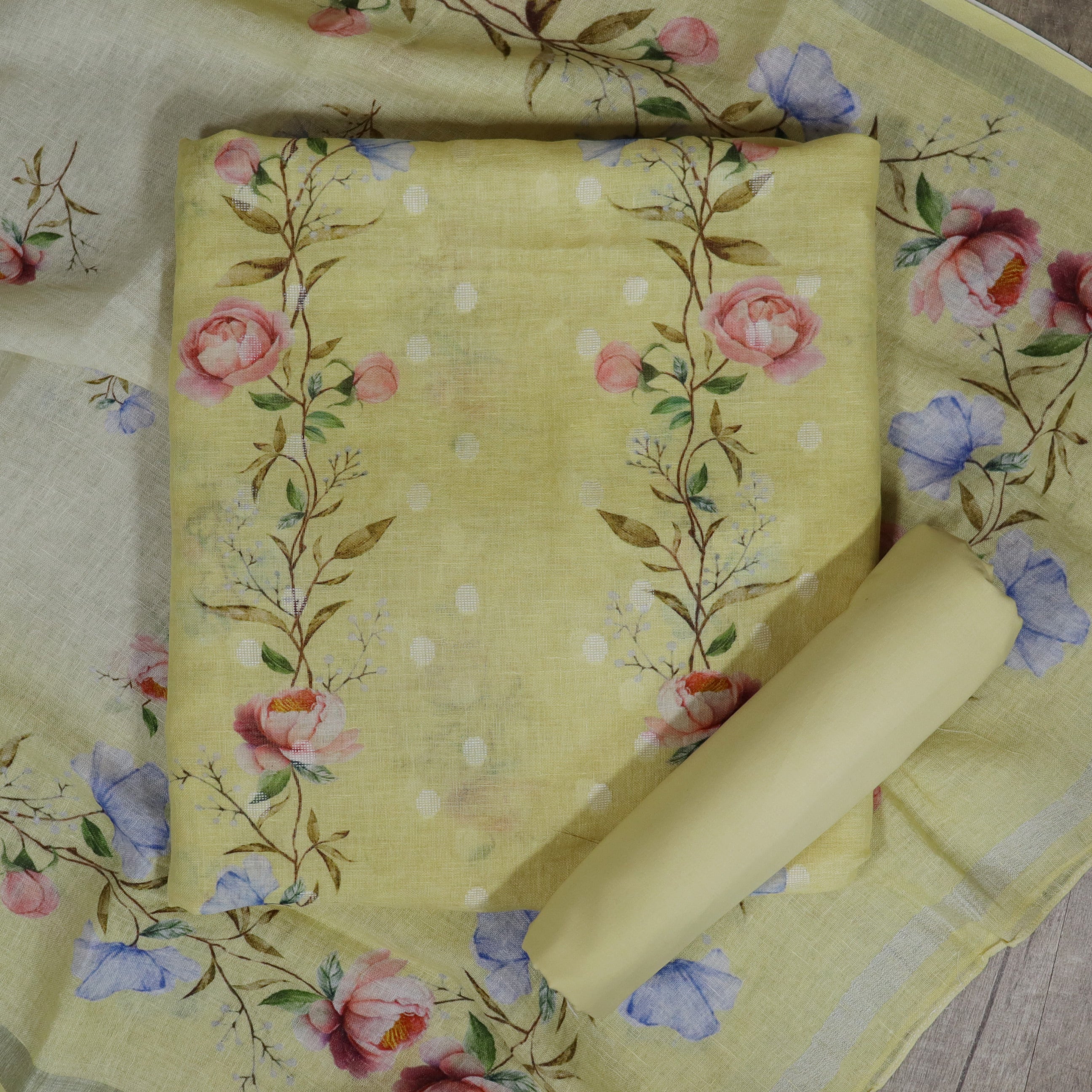 Load image into Gallery viewer, Pure Linen Unstitched Suit-4484