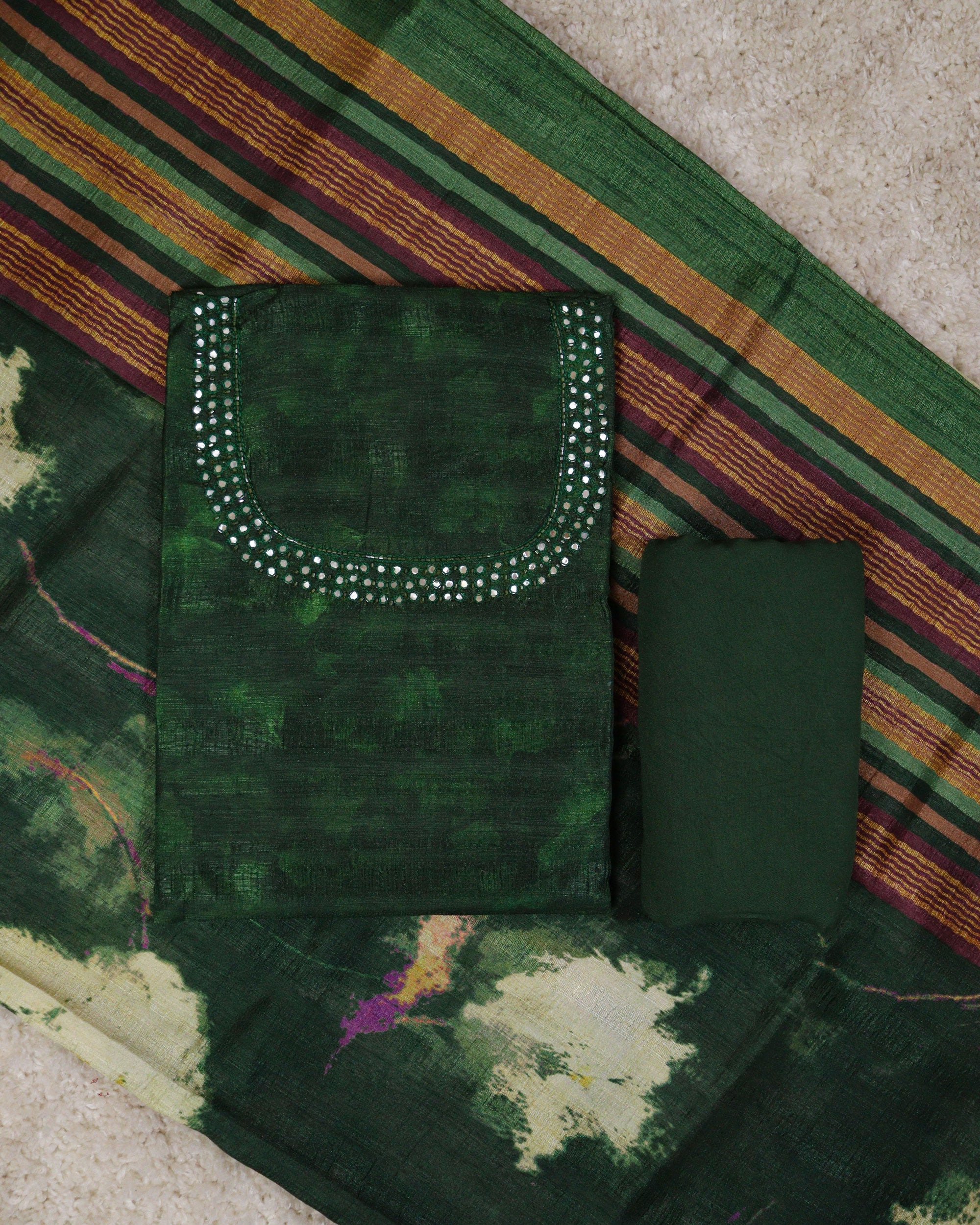 Load image into Gallery viewer, Semi Raw Silk Unstitched Suit-2084