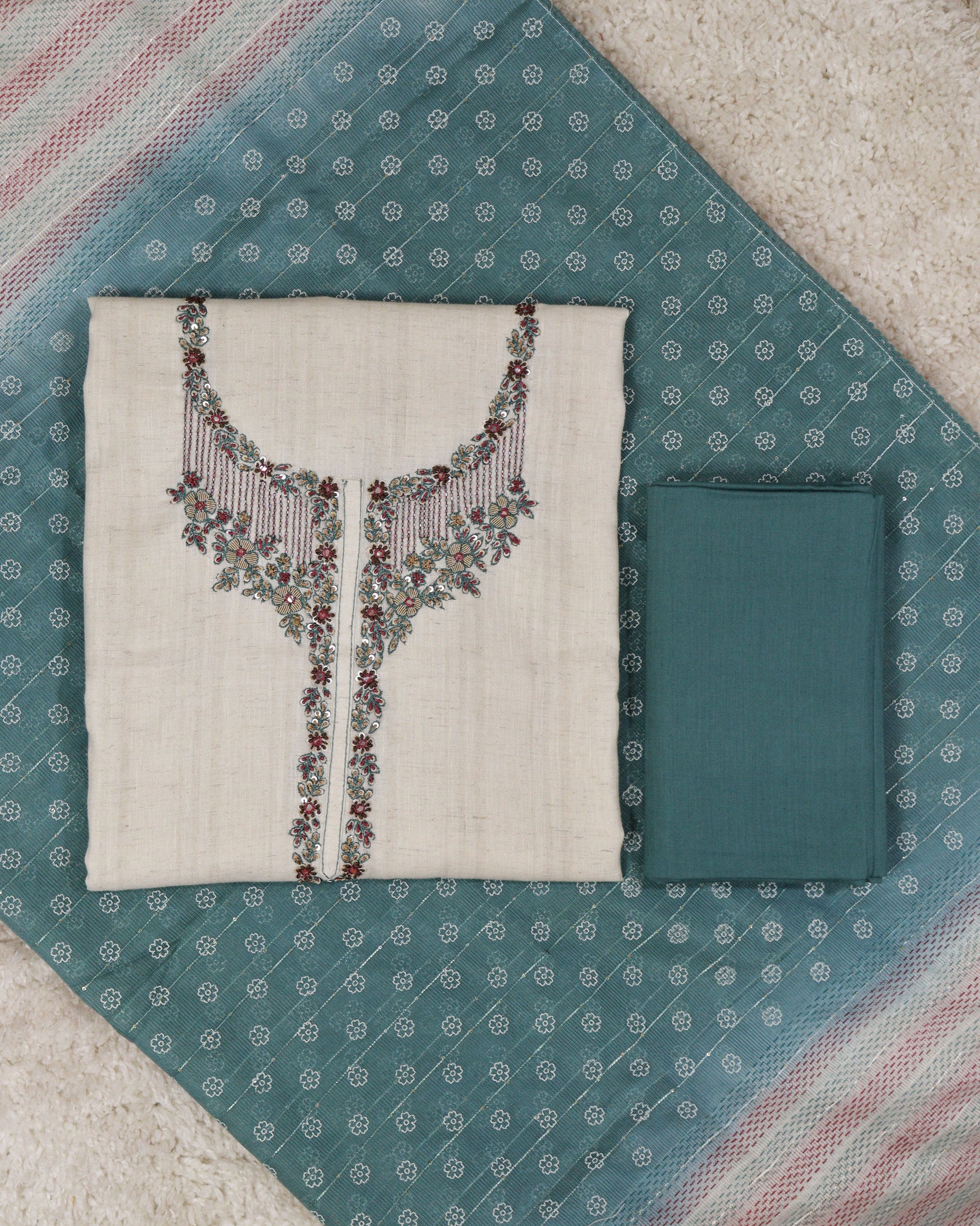 Load image into Gallery viewer, Pure Handloom khadi Cotton Unstitched Suit -2259