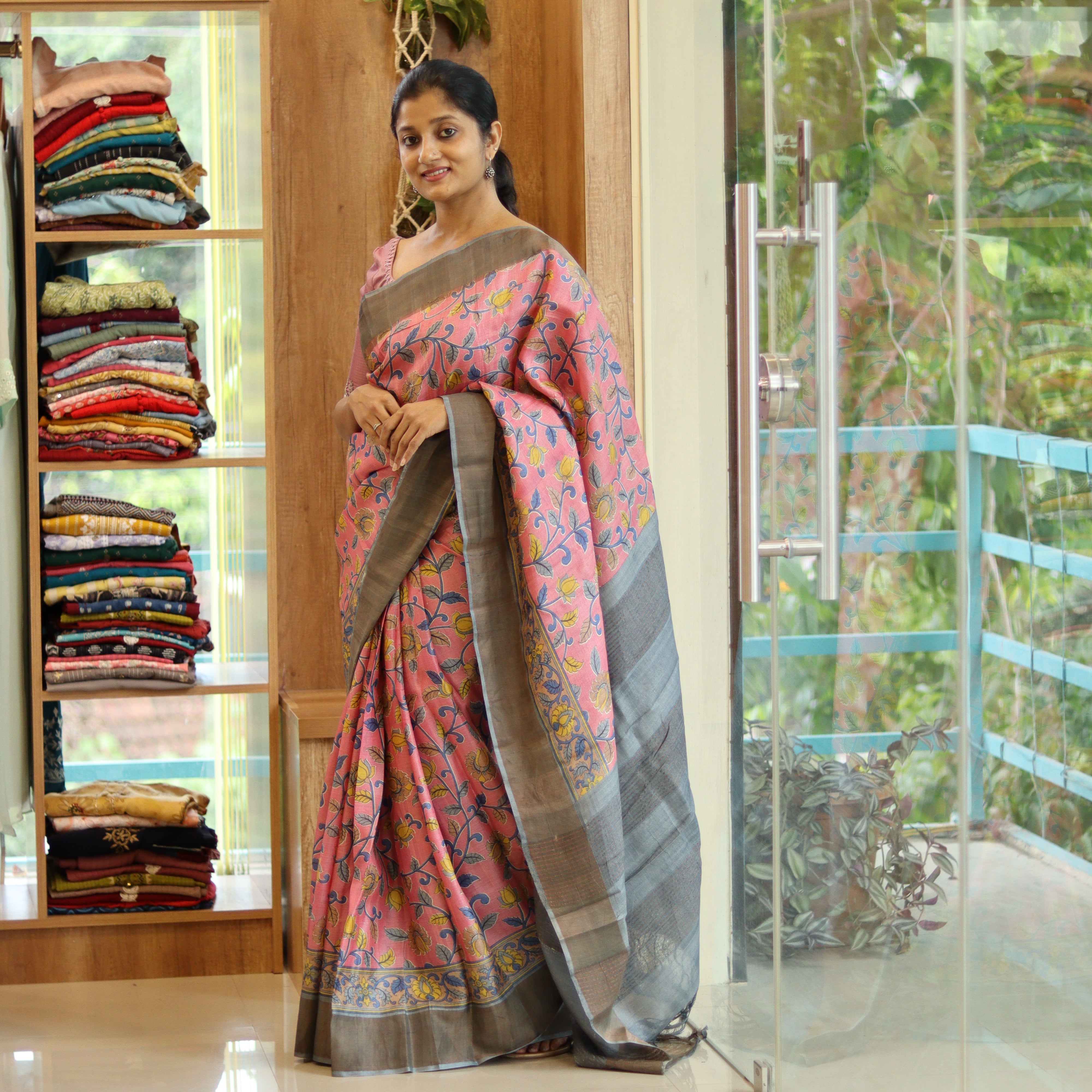 Load image into Gallery viewer, Baby Pink Pure desi Tussar Saree- 3540: Pre-Booking